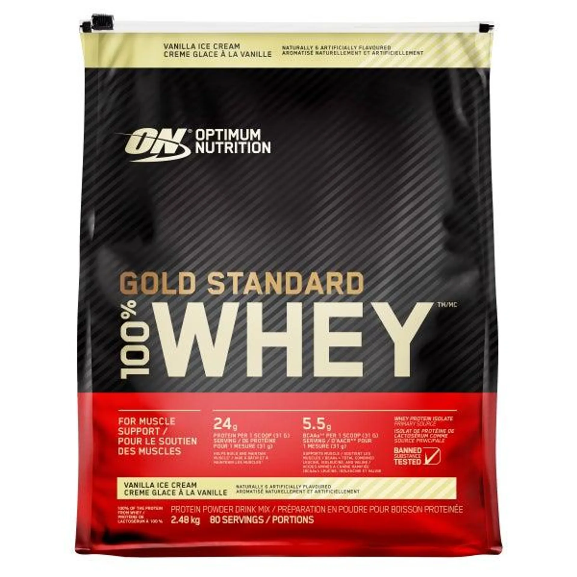 Optimum Nutrition Gold Standard 100% Whey Protein, Vanilla Ice Cream