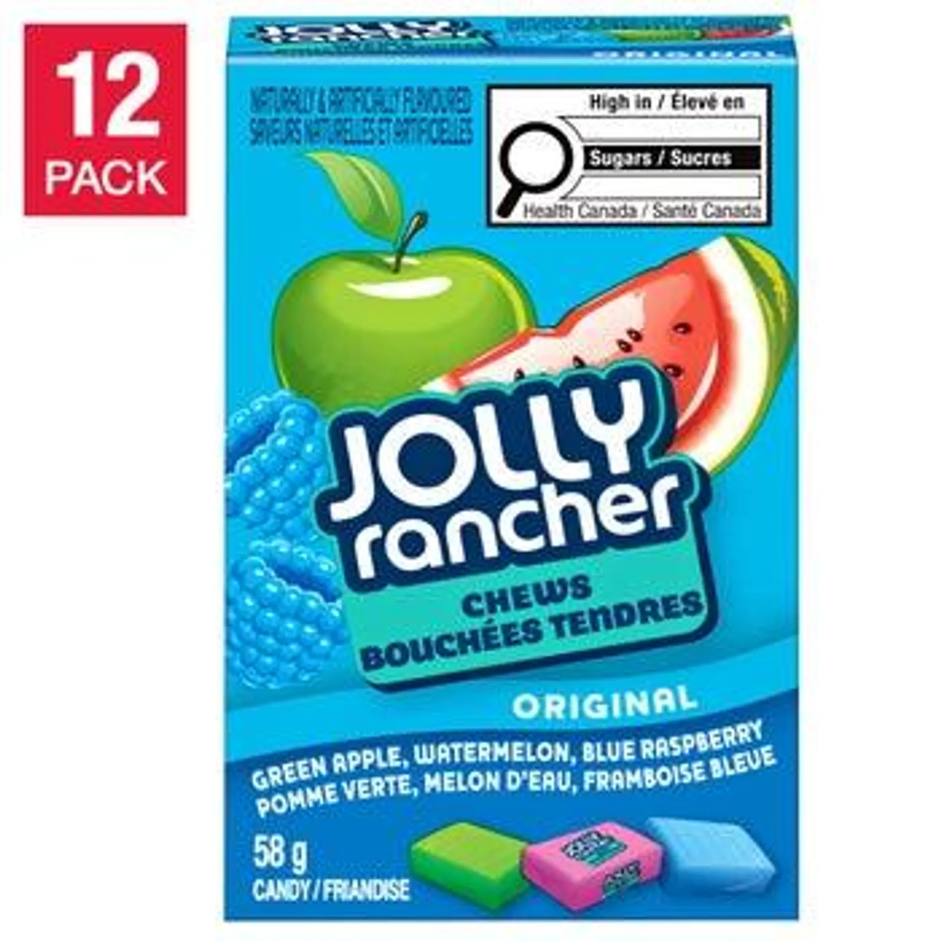 Jolly Rancher Chews Candy, Original, 12 × 58 g