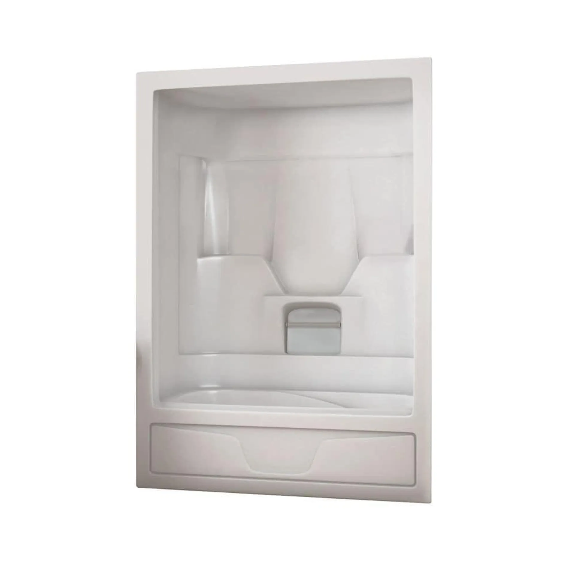 Aspen 60L x 31W x 85H-inch 1-Piece Acrylic Tub Shower Stall with Tub Surround (Built-In Shelves & Towel Bar), Left Drain Bathtub & Roof Cap