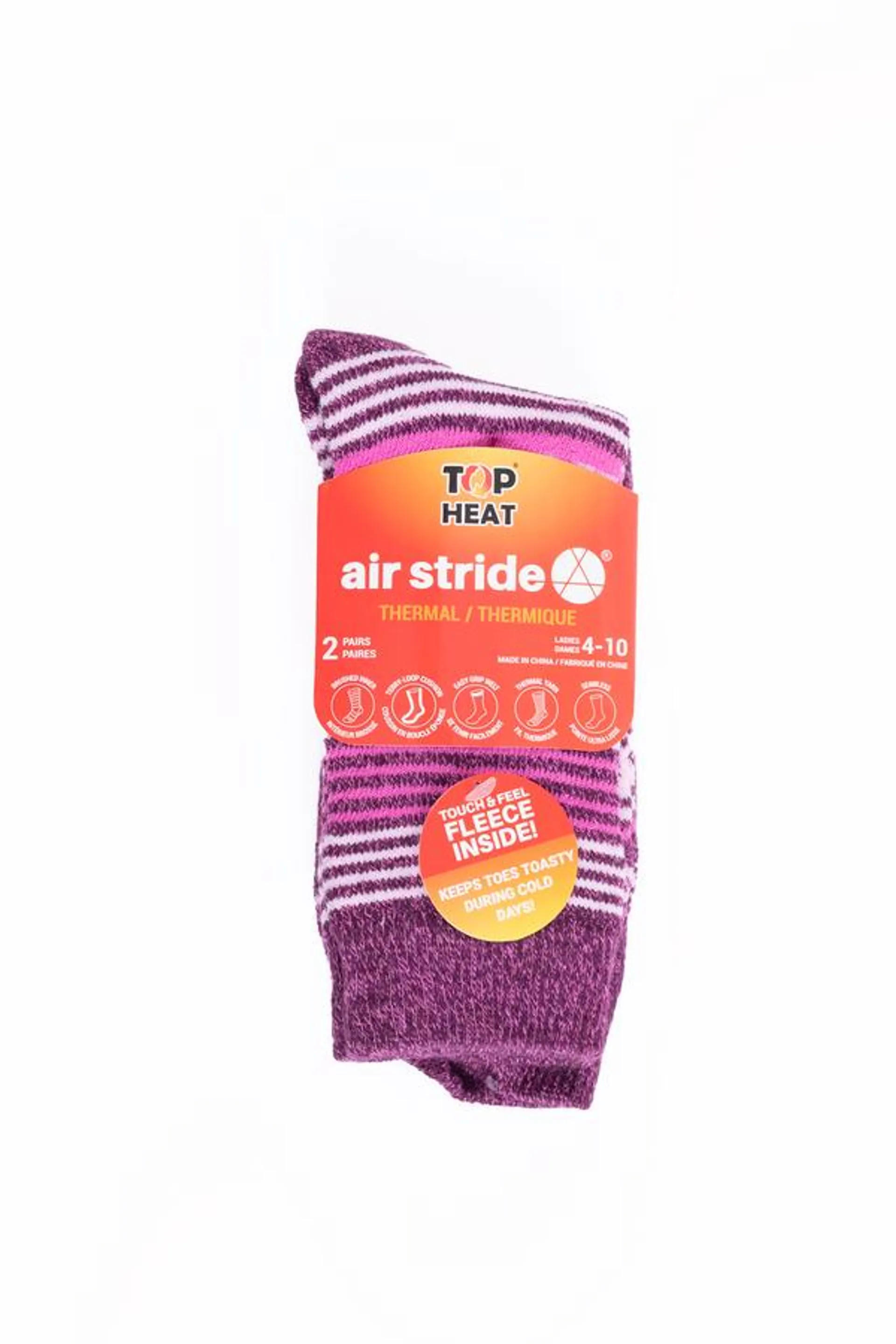 Air stride - Thermal fleece-lined socks - 2 pairs