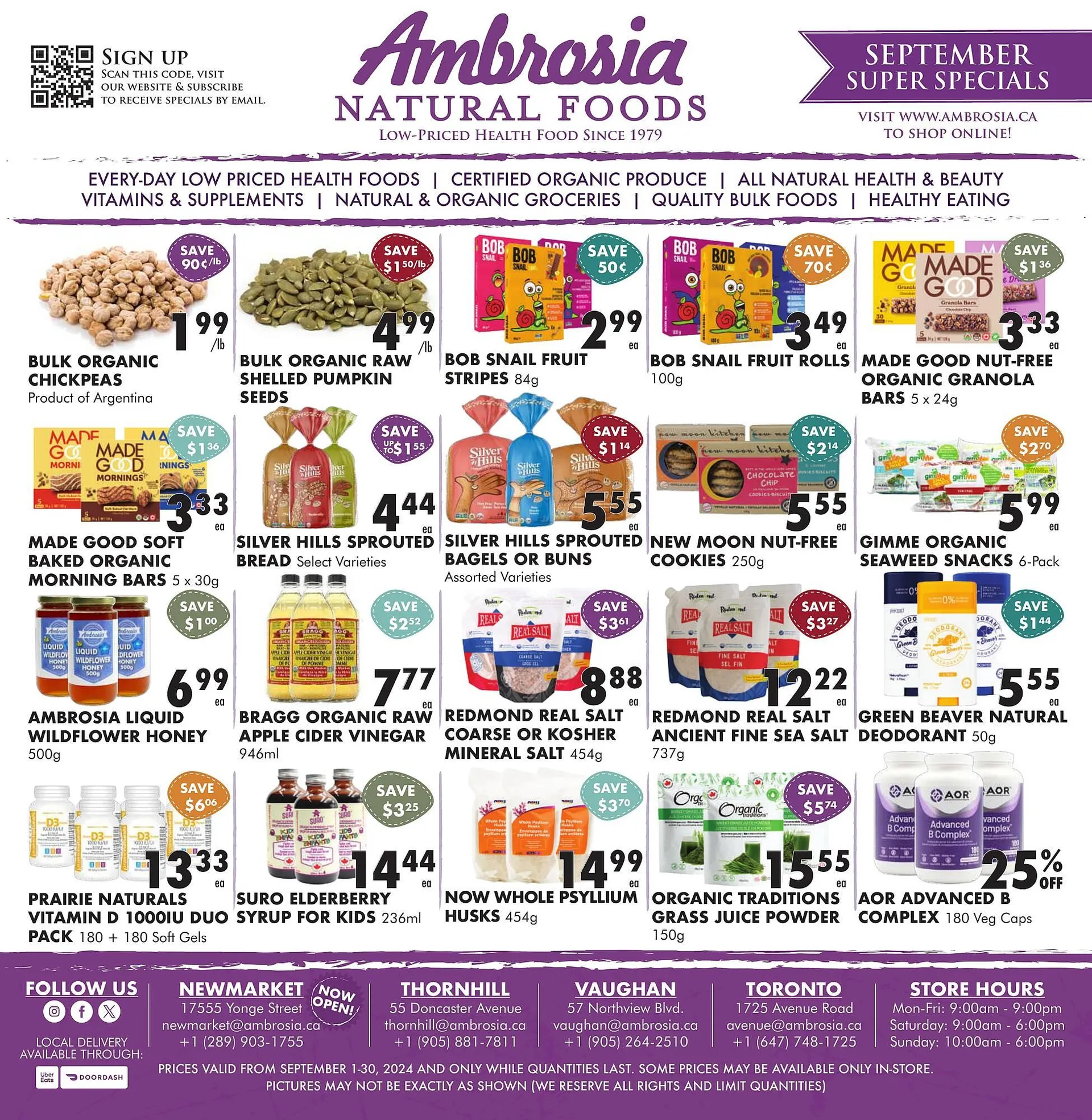 Ambrosia Natural Foods flyer - 1