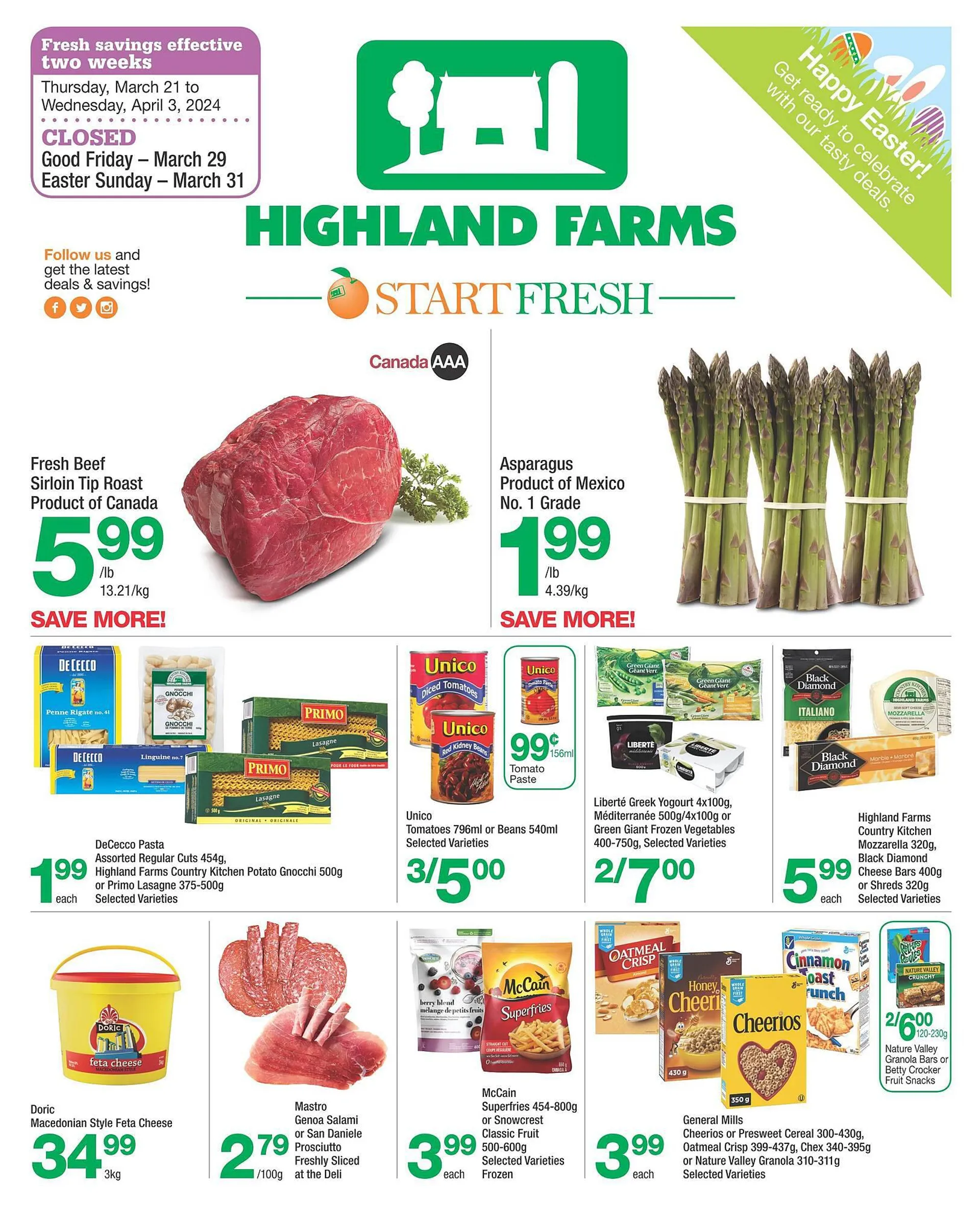 Highland Farms flyer from March 21 to April 10 2024 - flyer page 1