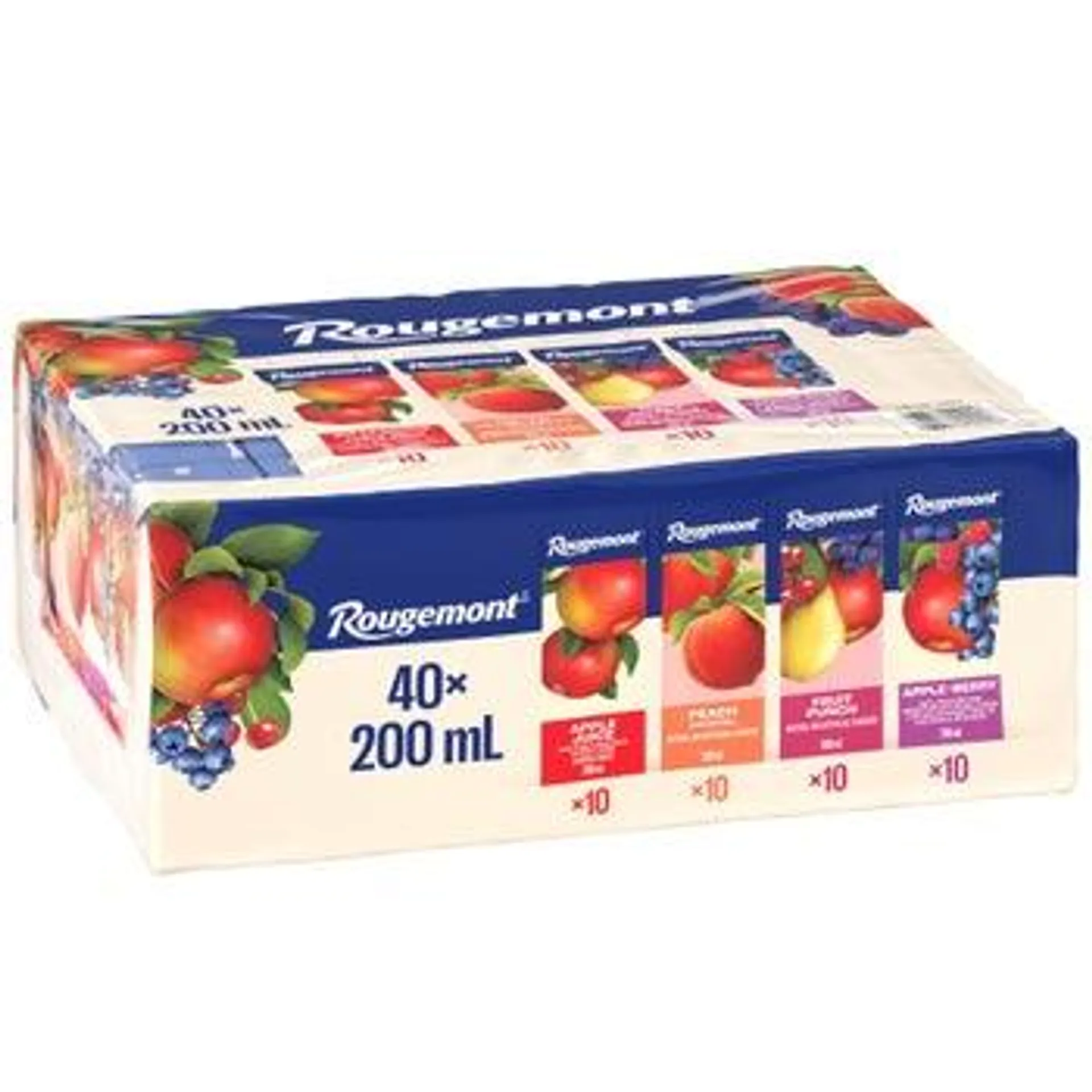 Rougemont 100% Juices and Cocktails, Assorted Flavours, 40 x 200 mL