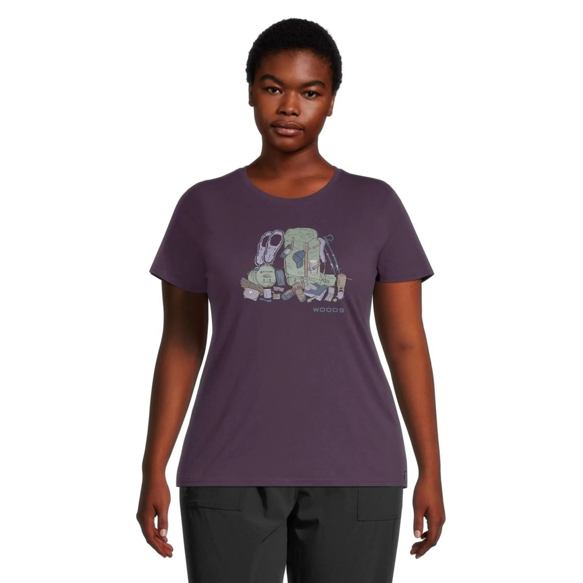 Woods Women's Plus Size Cayley Pack Your Pack T Shirt