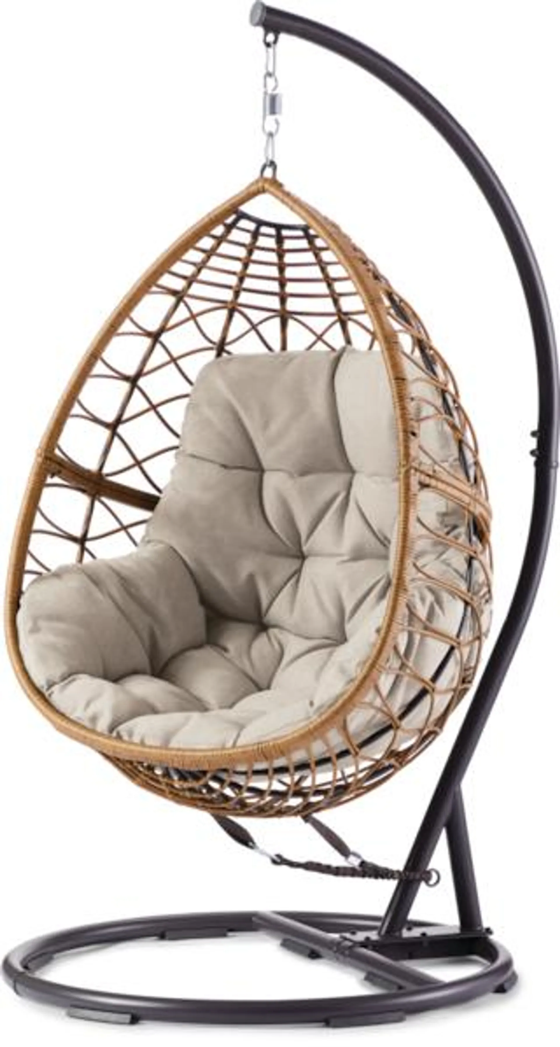CANVAS Sydney All Weather Single Outdoor Patio Egg Swing Chair w/ Stand
