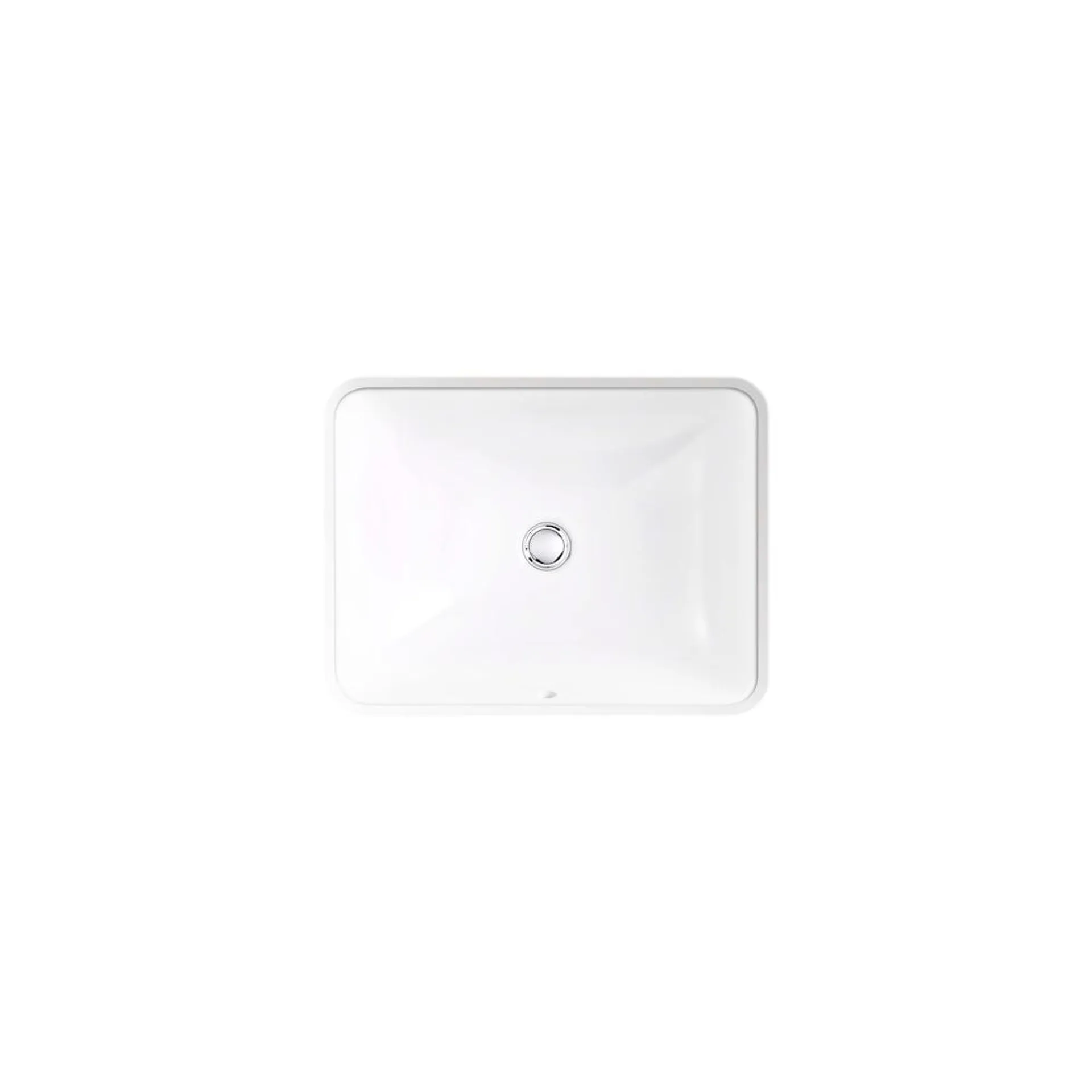 Caxton Undermount Rectangular Bathroom Sink with Overflow and Clamp Assembly in White