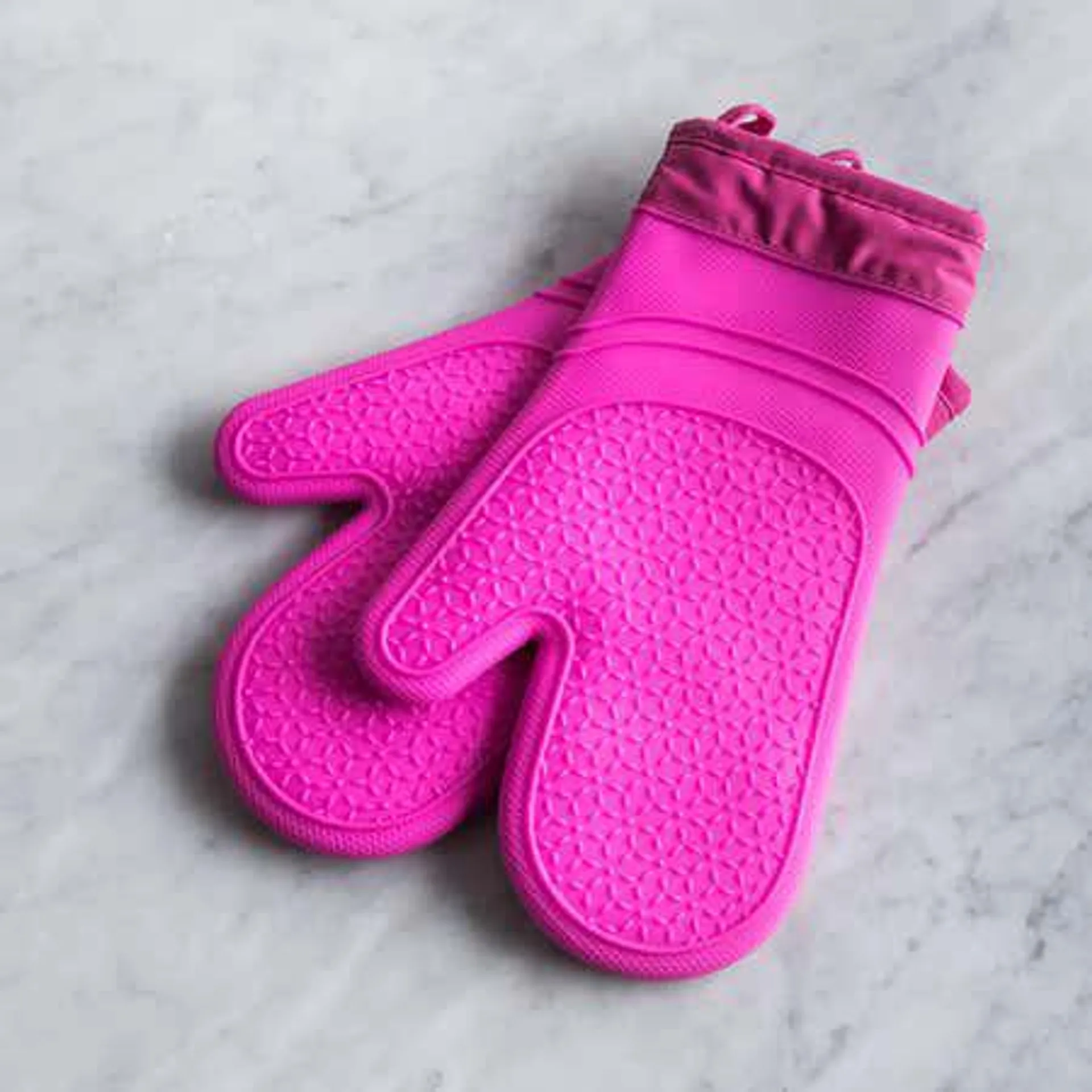 KSP Luxe Lined Silicone Oven Mitt - Set of 2 (Pink)