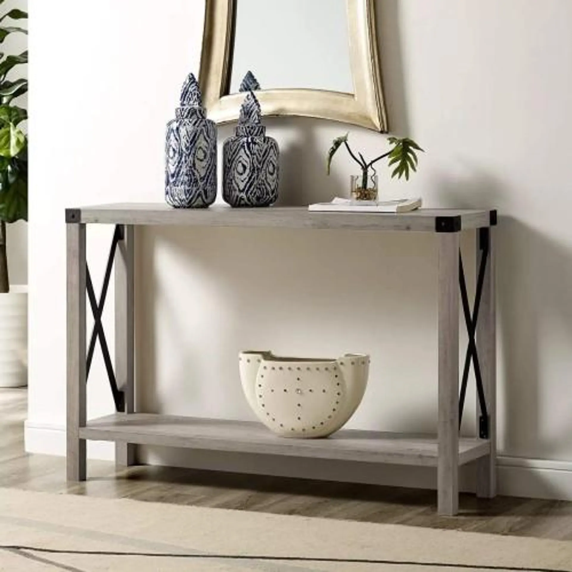 Rustic Metal Entry Table