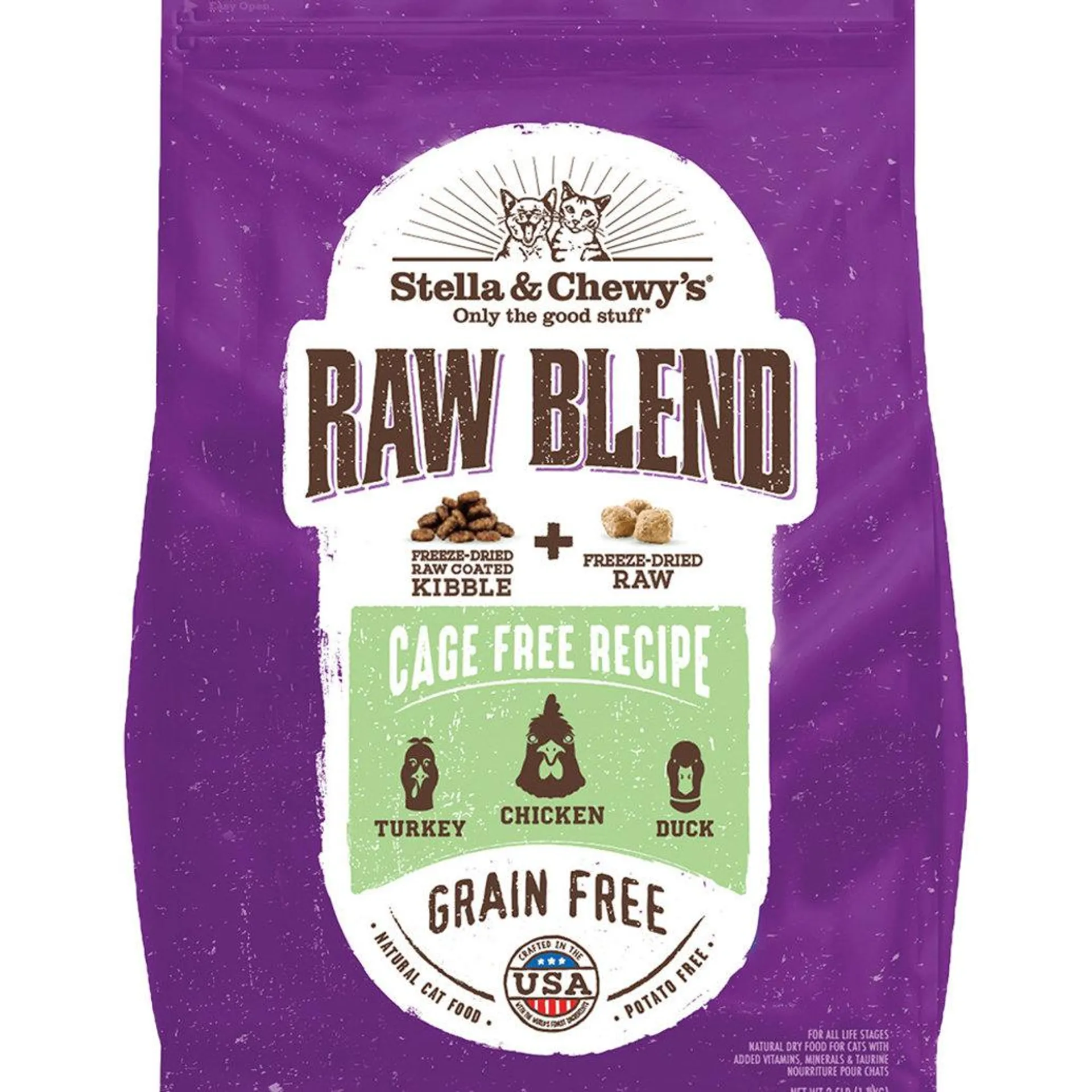 Stella & Chewy's, Cat Raw Blend Kibble, Cage-Free Poultry Recipe