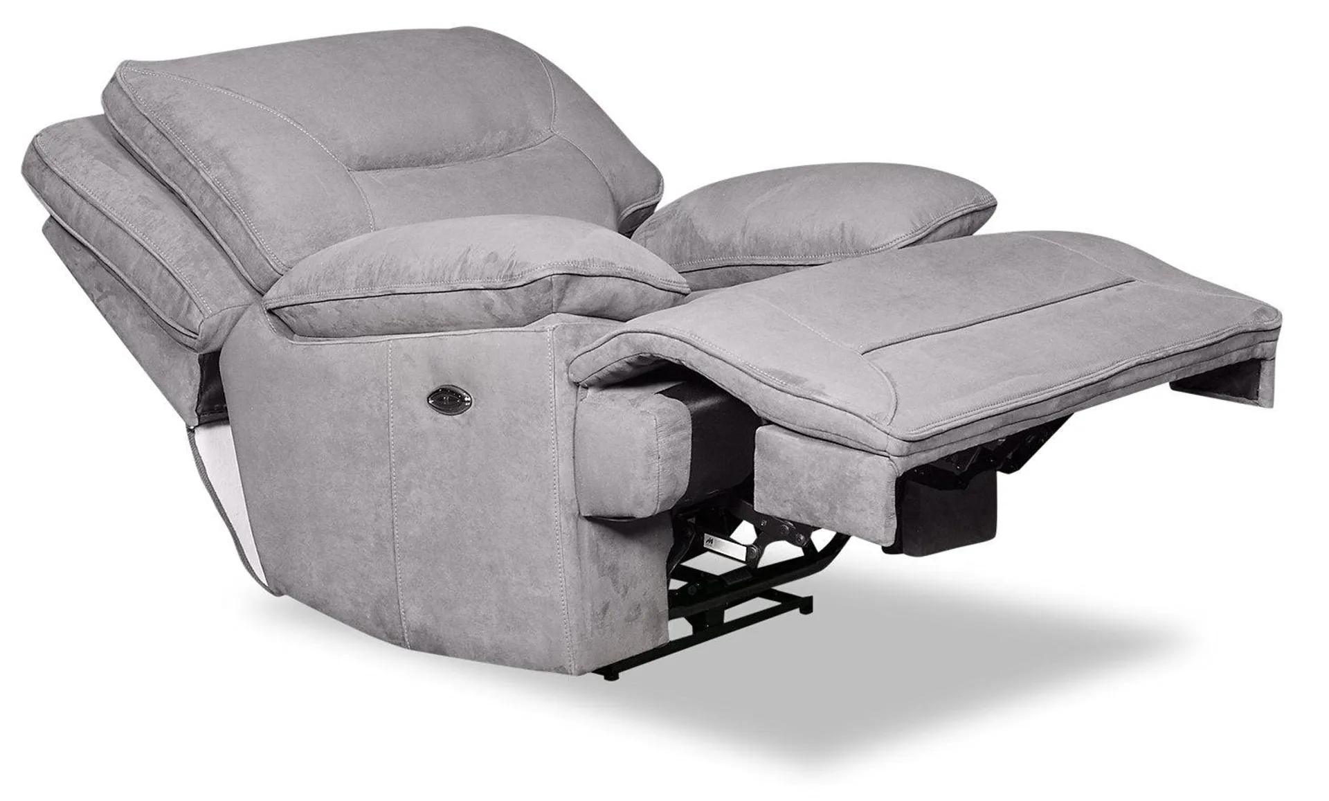 Beau Faux Suede Power Recliner - Grey