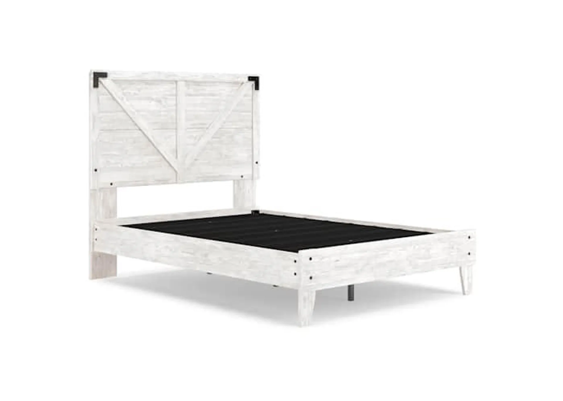 Shawburn Full Platform Bed - White/Dark Charcoal Gray