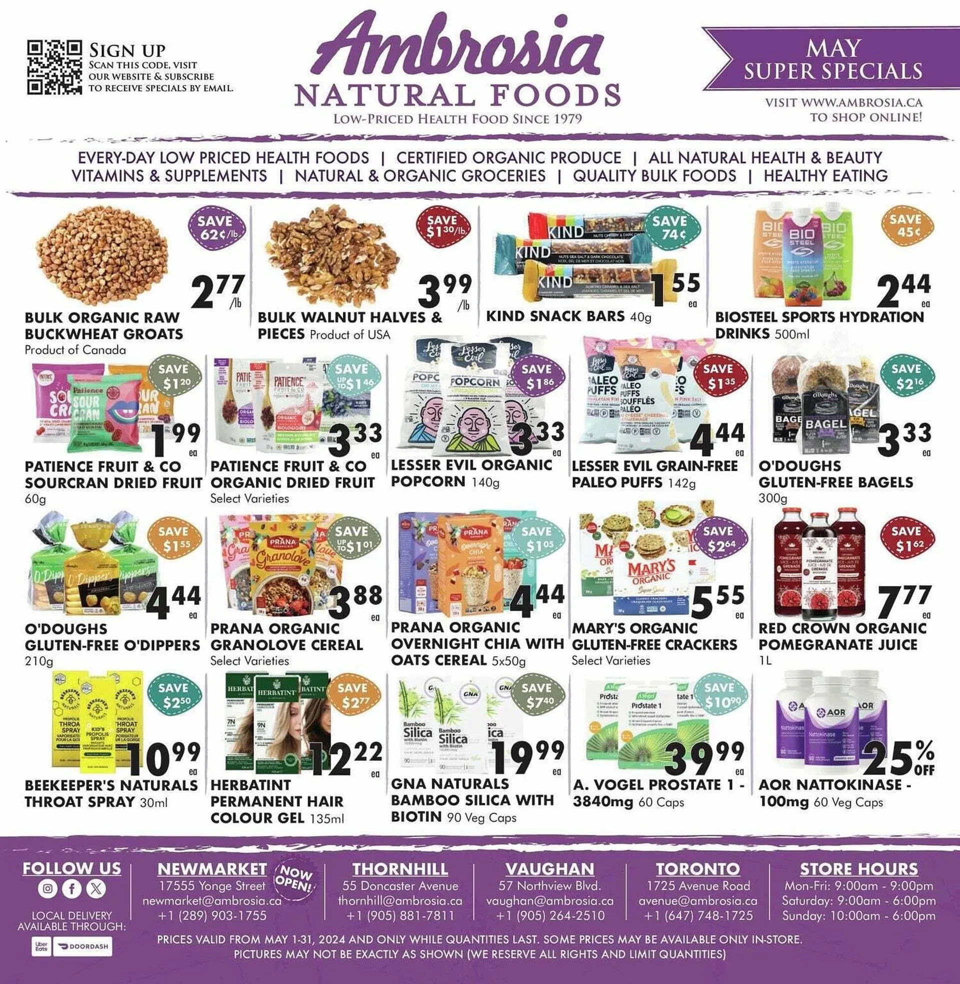 Ambrosia Natural Foods flyer - 1