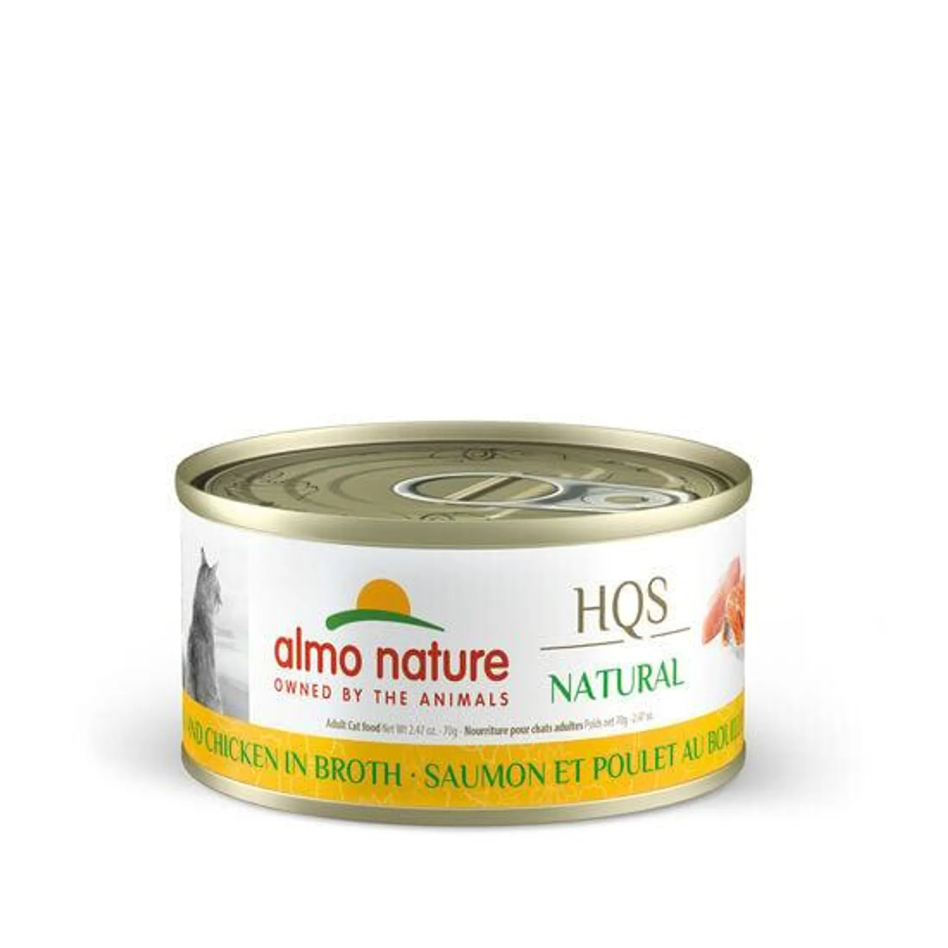 Canned chicken and salmon for adult cats