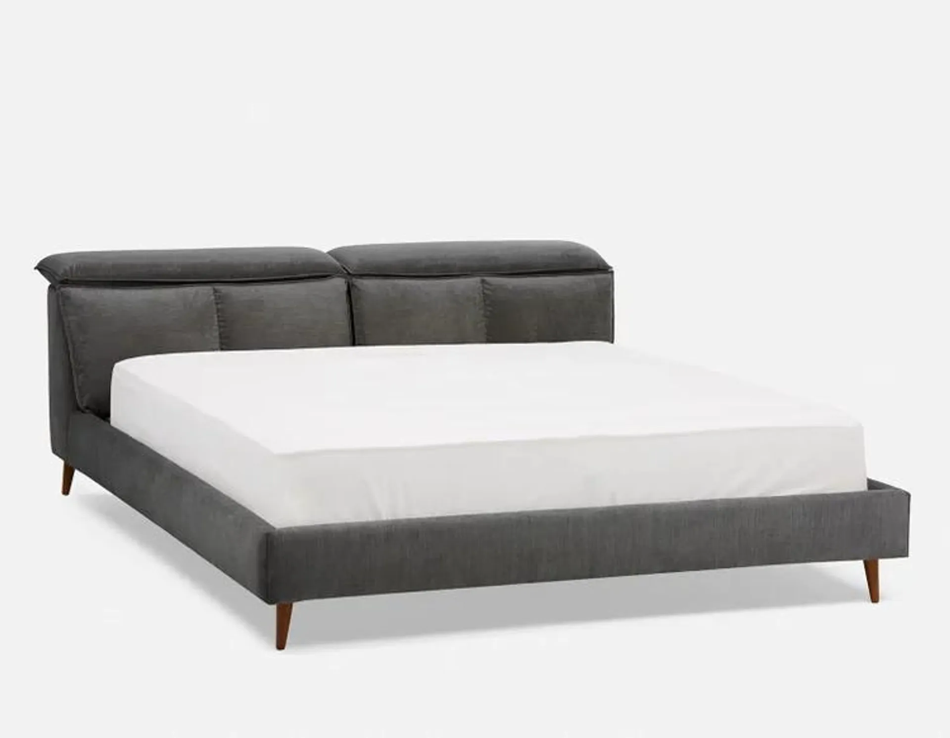 BARTH upholstered king size bed with adjustable headrests