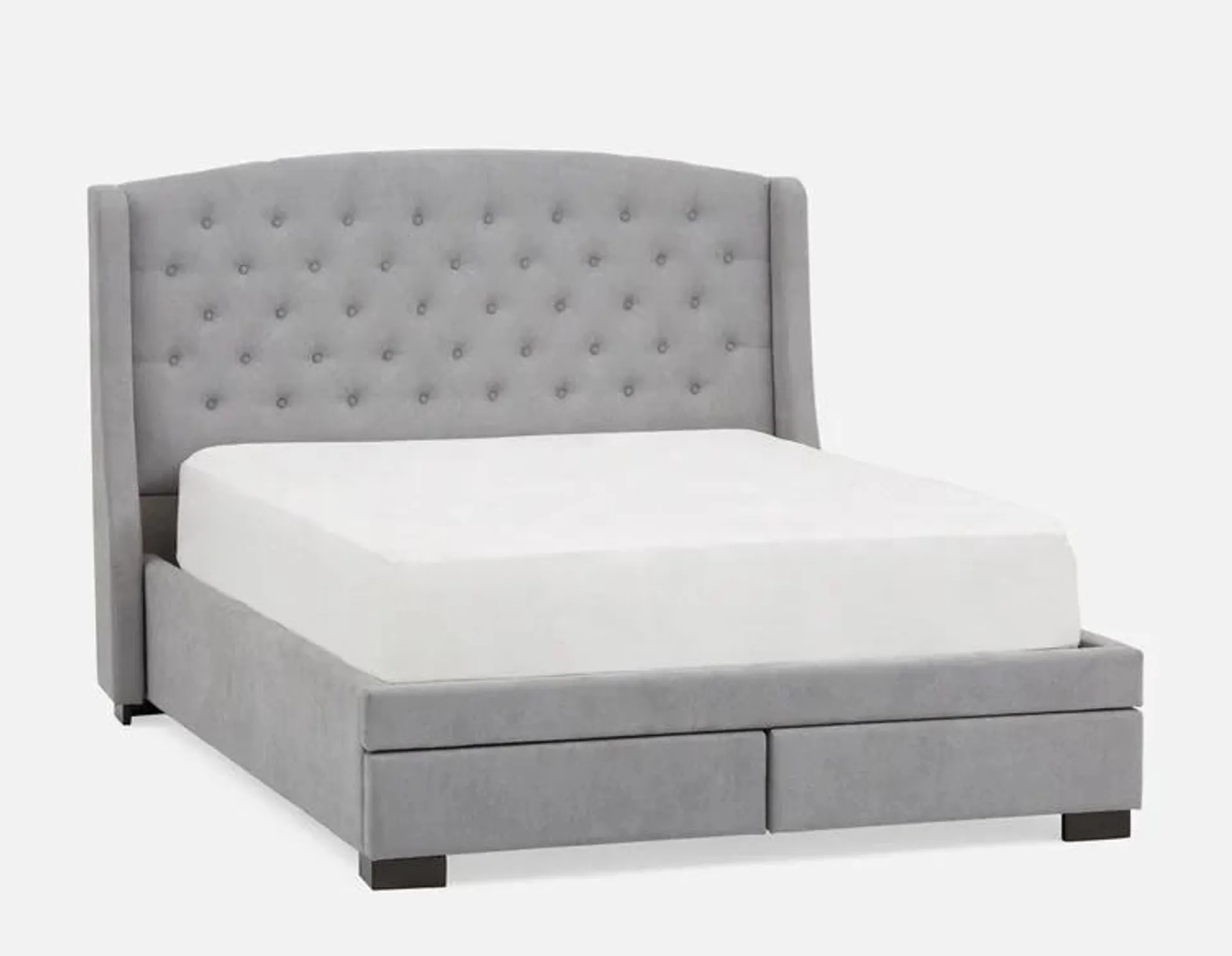 RAVEL tufted upholstered wingback queen size bed with storage