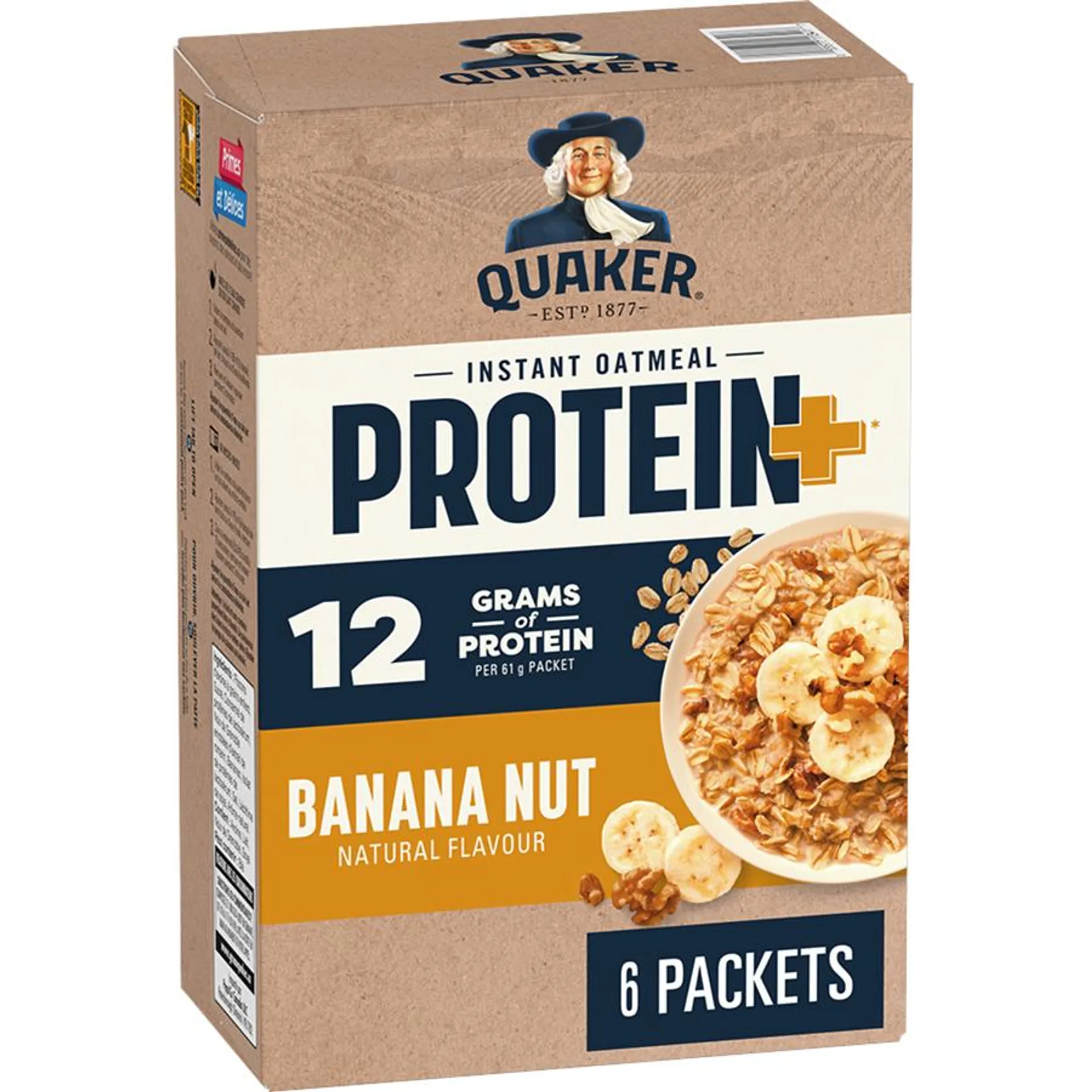 Protein+ Instant Oatmeal, Banana Nut Flavour, 6 packets