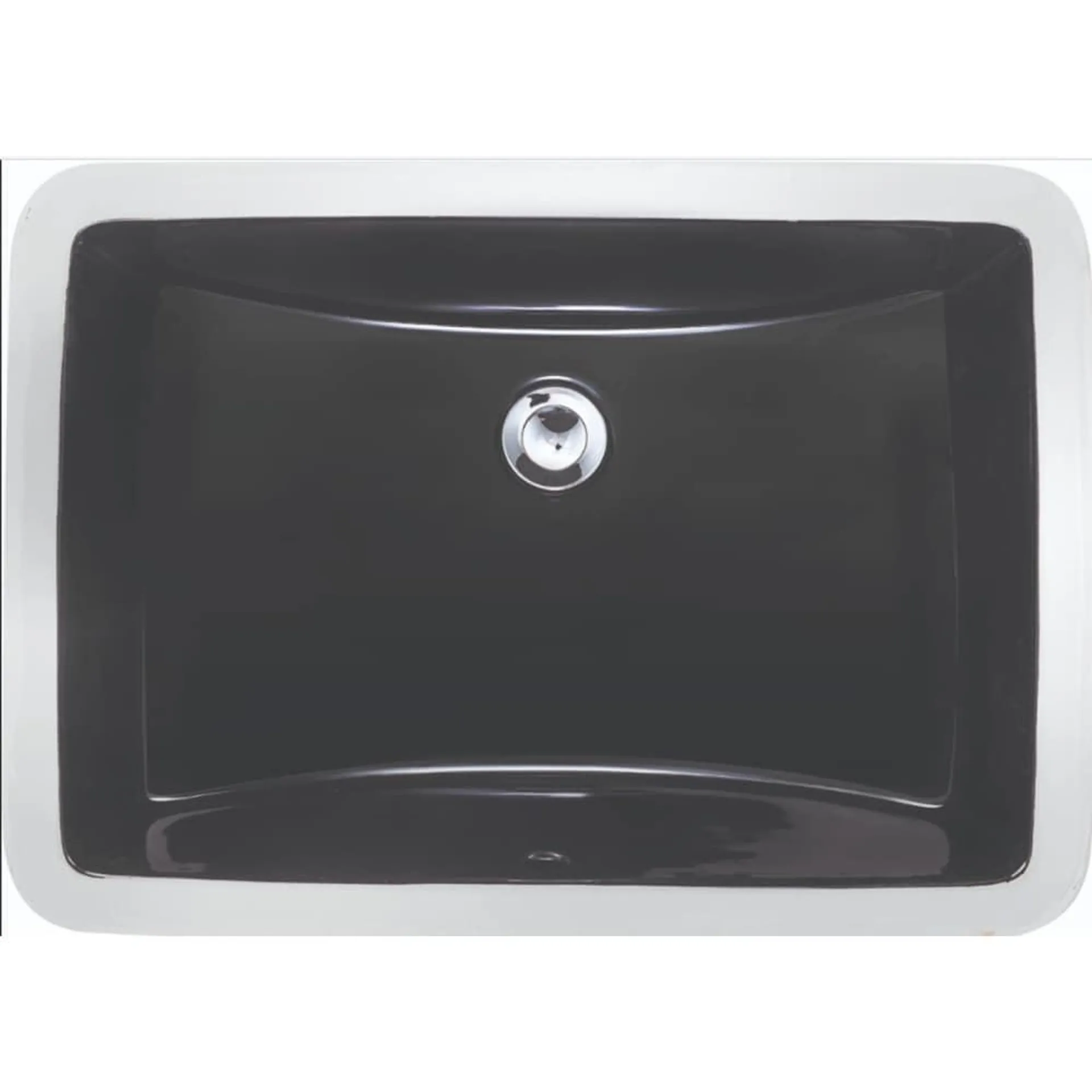 18 inch x 12.375 inch Ceramic Bathroom Undermount Sink in Black CSAAI-34629