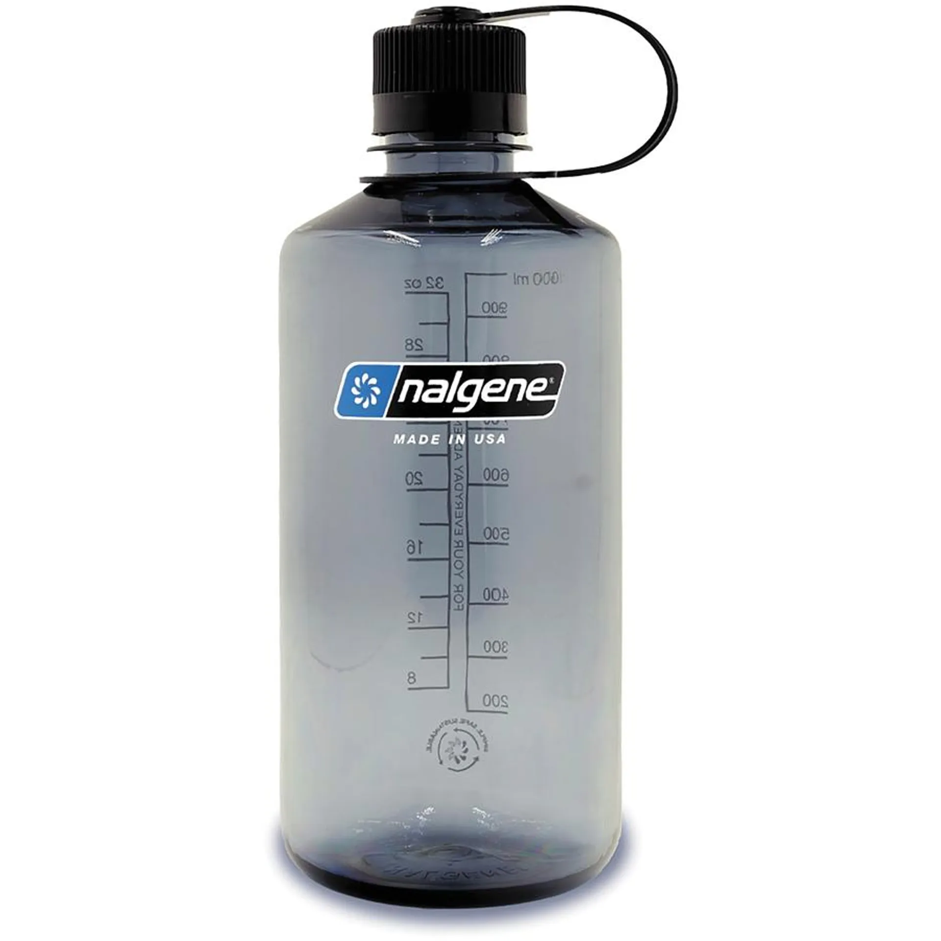 Narrow Mouth Water Bottle, Gray Colour - 32 oz Capacity