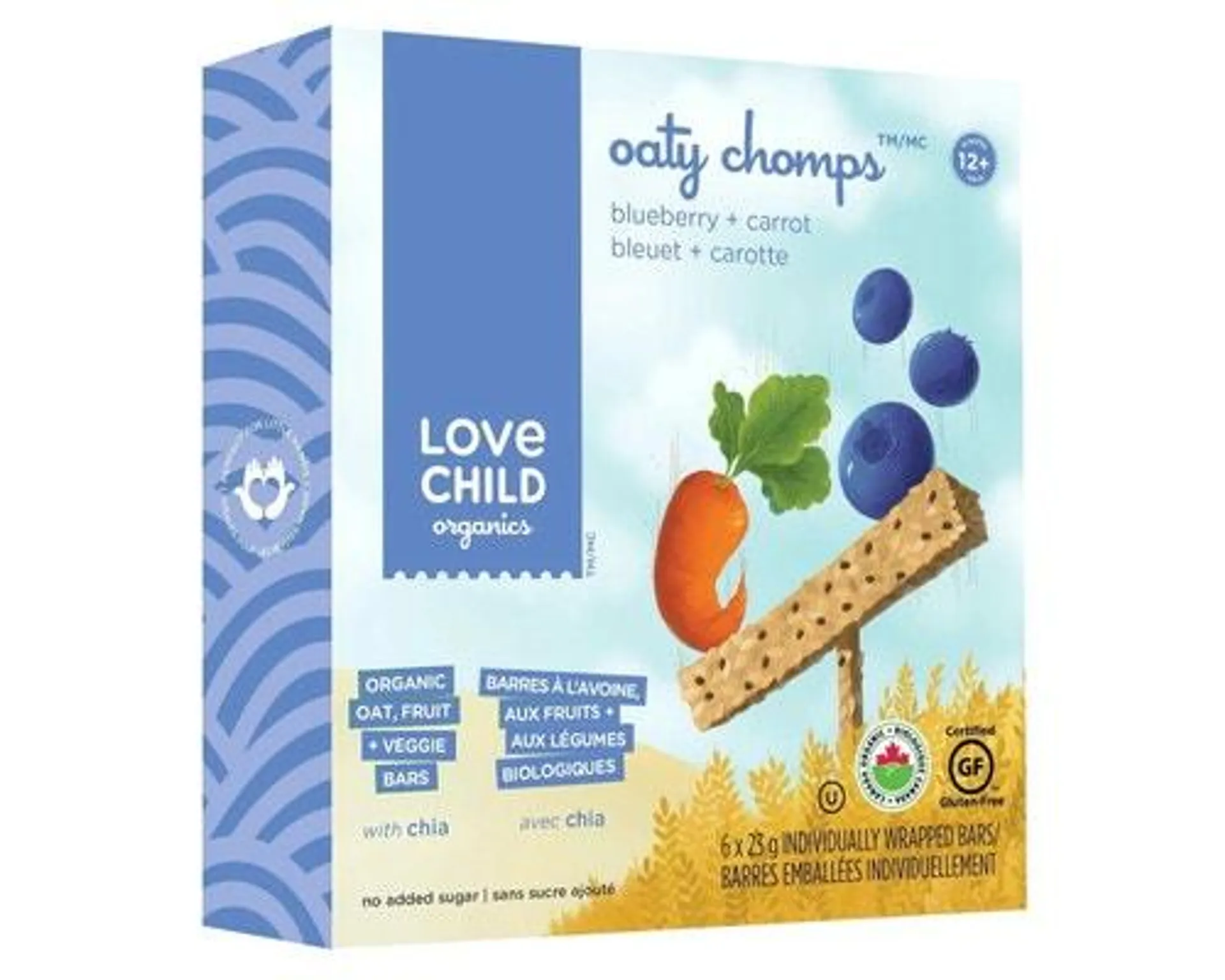 Love Child Organic Oaty Chomps Bar Blueberry & Carrot 6x23g