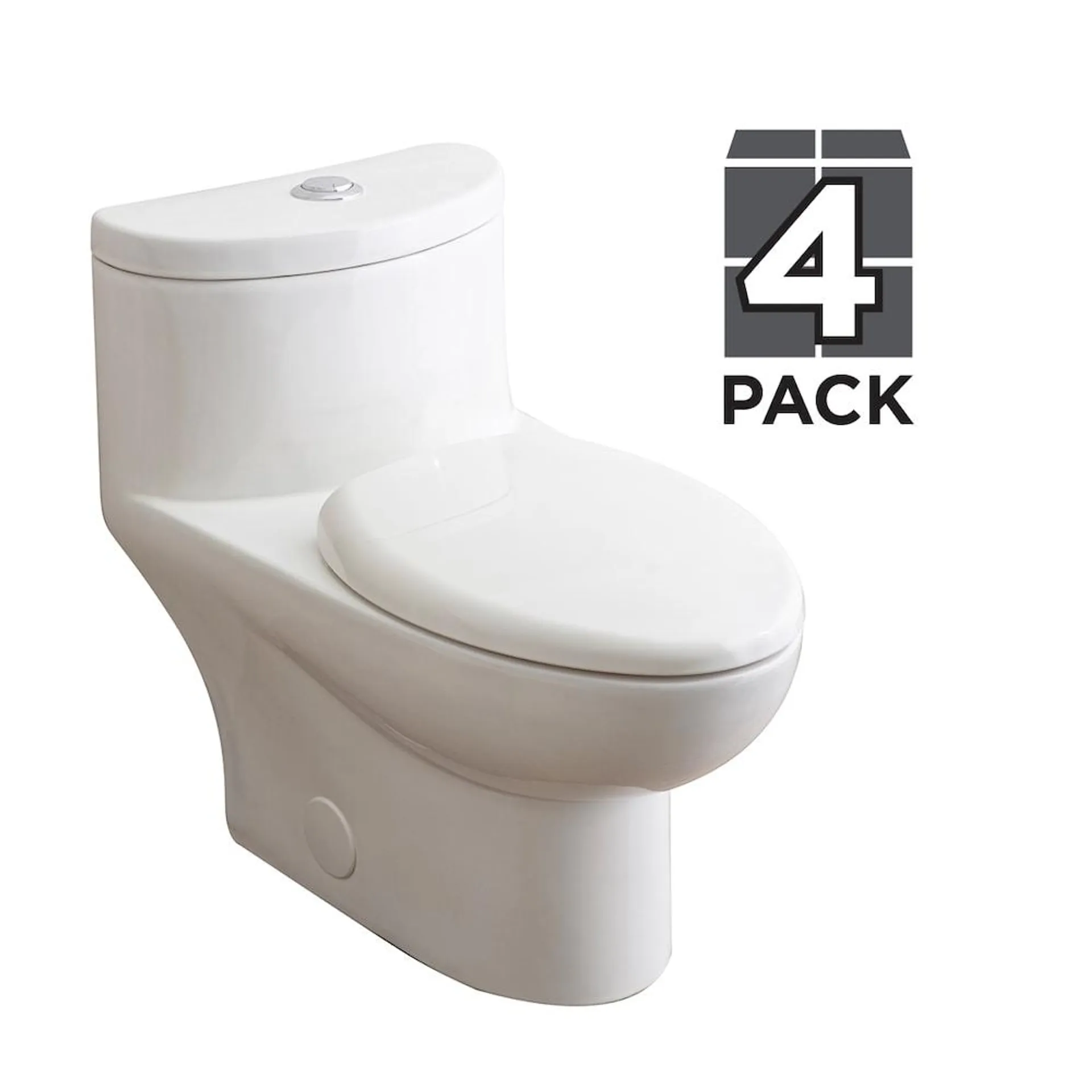 Tofino 4.1/6.0 LPF Dual Flush Standard Height Concealed One-Piece Toilet in White (Pack of 4)