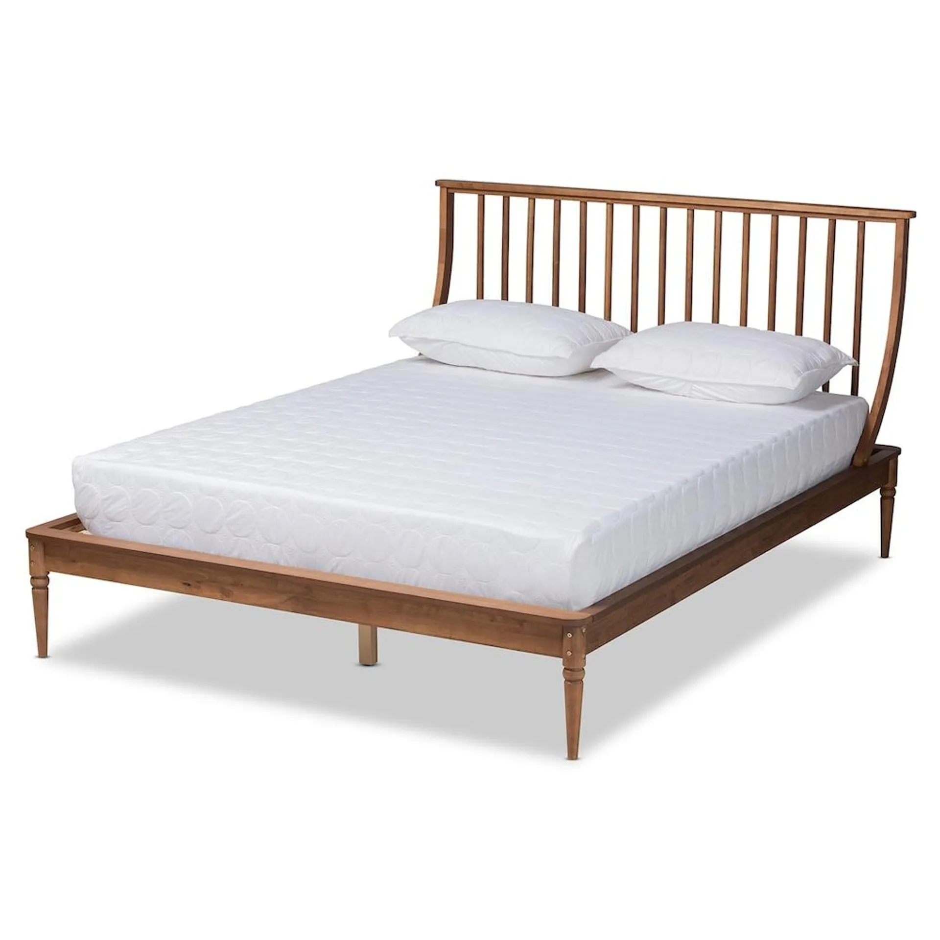 Abel Queen Platform Bed in Walnut Brown