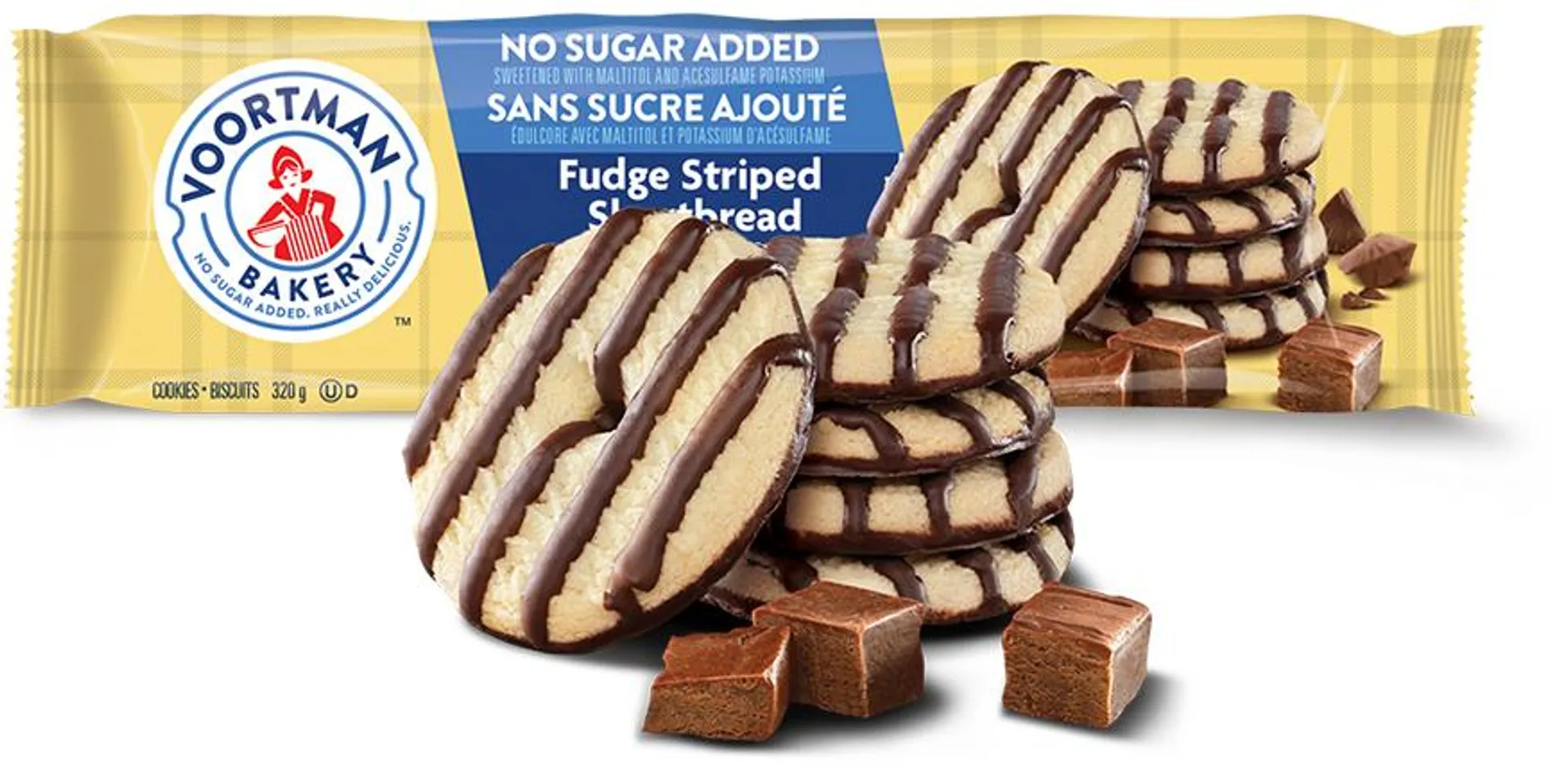 Voortman No Sugar Added Fudge Shortbread Cookies 320g