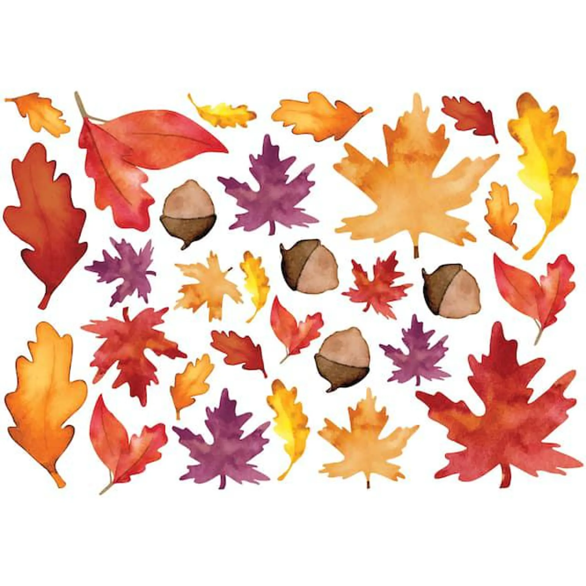 Leaf Cutouts, Multi-Coloured, 12-in, Indoor Decoration for Fall