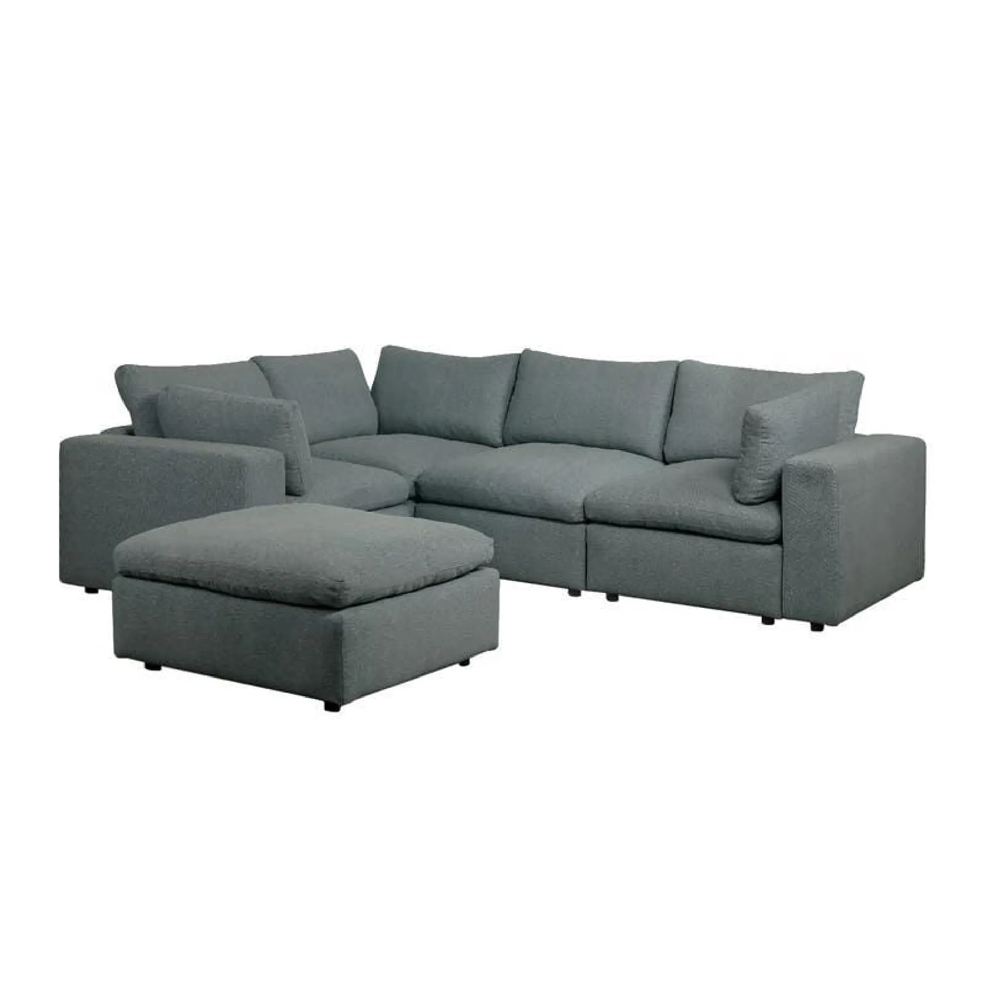 Sectionnel modulaire avec ottoman gris - 7 mcx