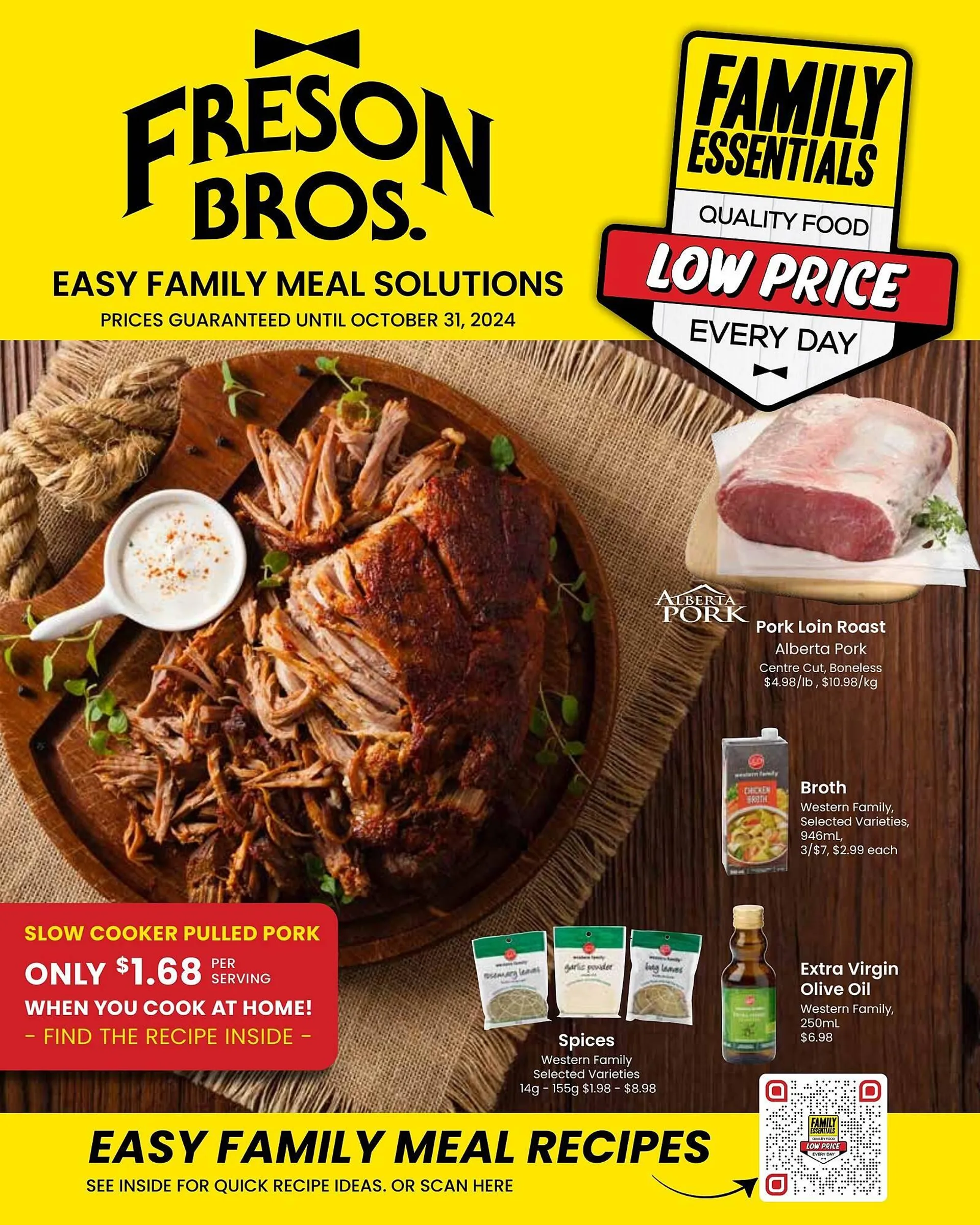 Freson Bros flyer from September 27 to October 31 2024 - flyer page 1