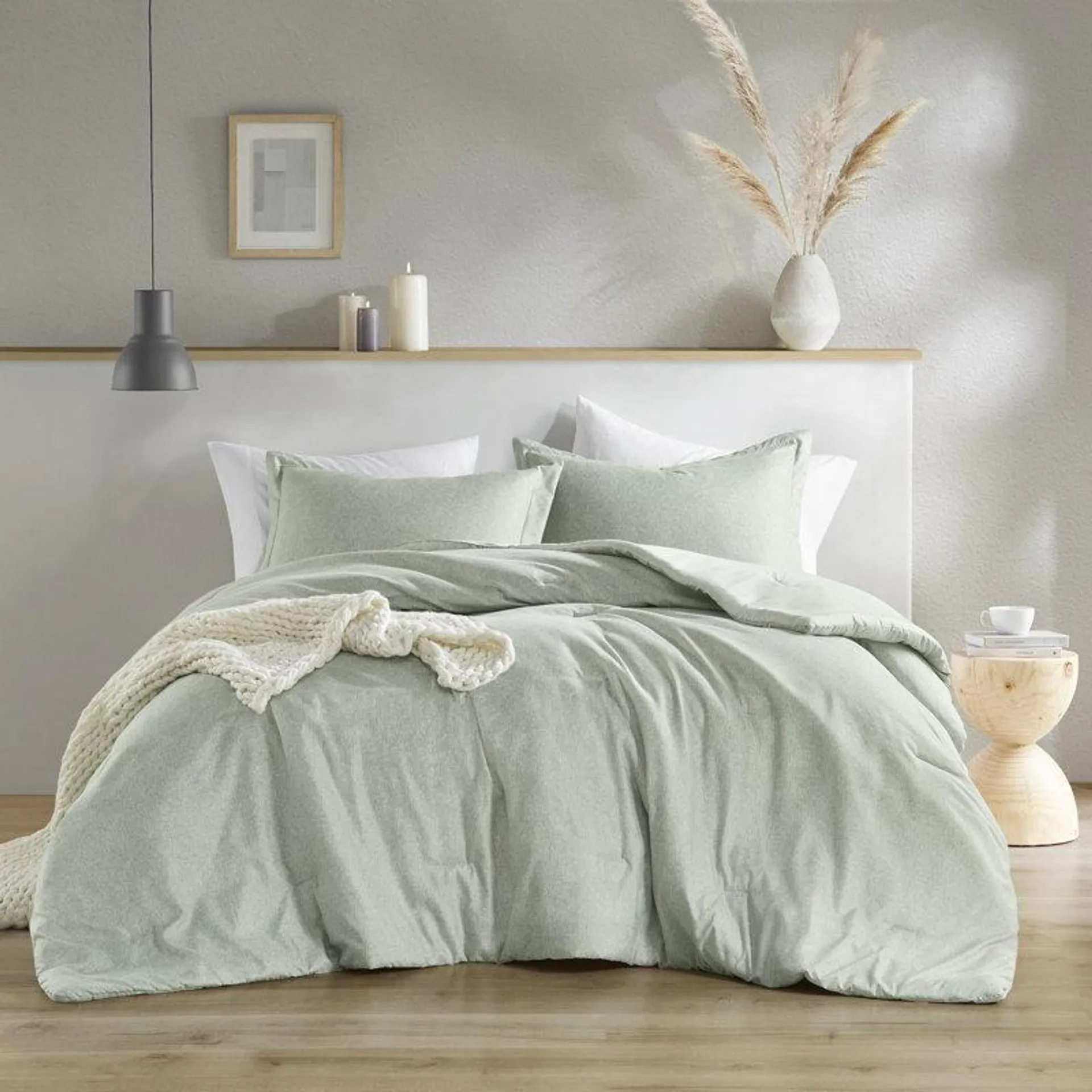 Rayne Chambray Print Lightweight Modern Comforter Set