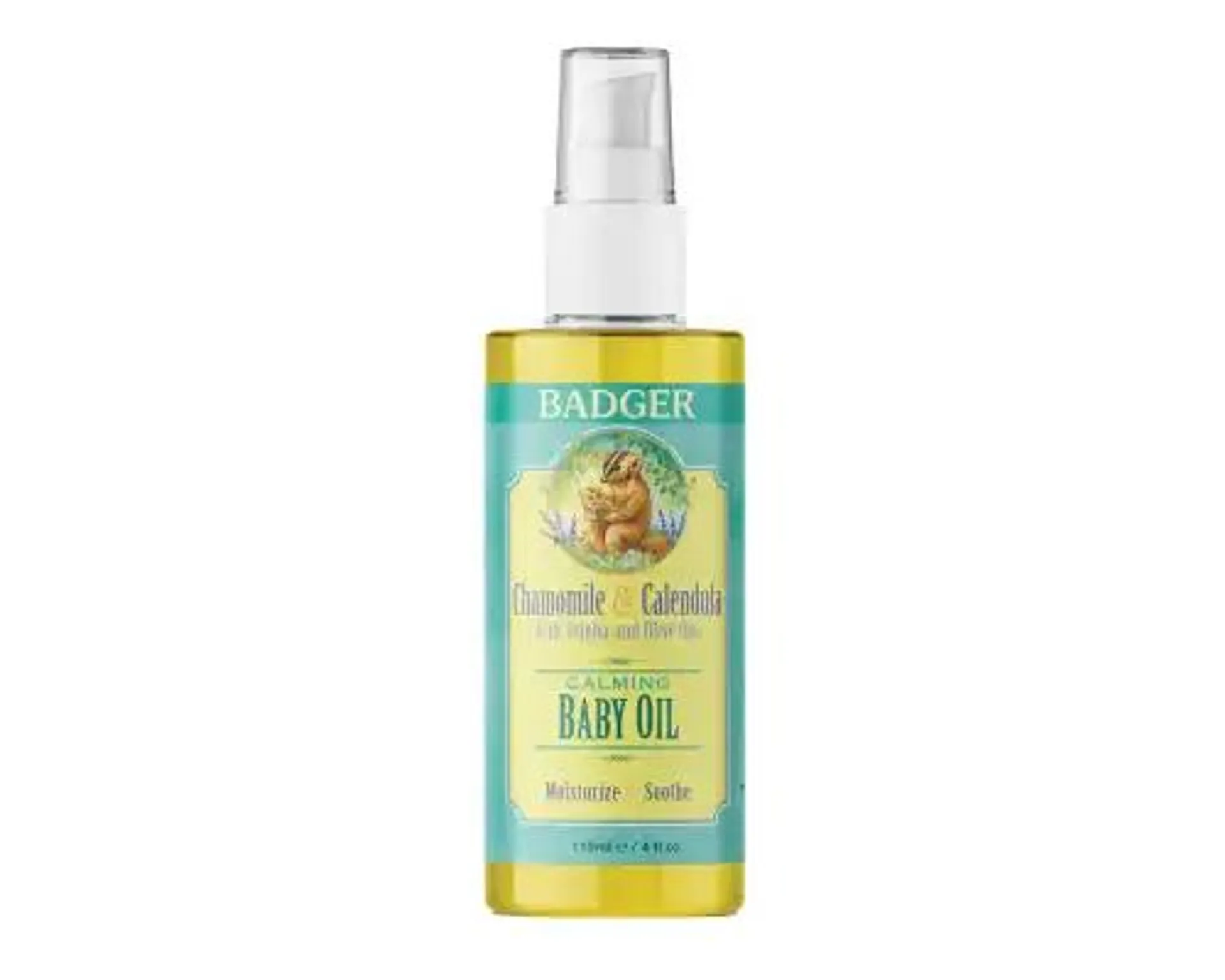 Badger Organic Baby Oil Calming Chamomile & Calendula With Jojoba And Olive Oil 118mL