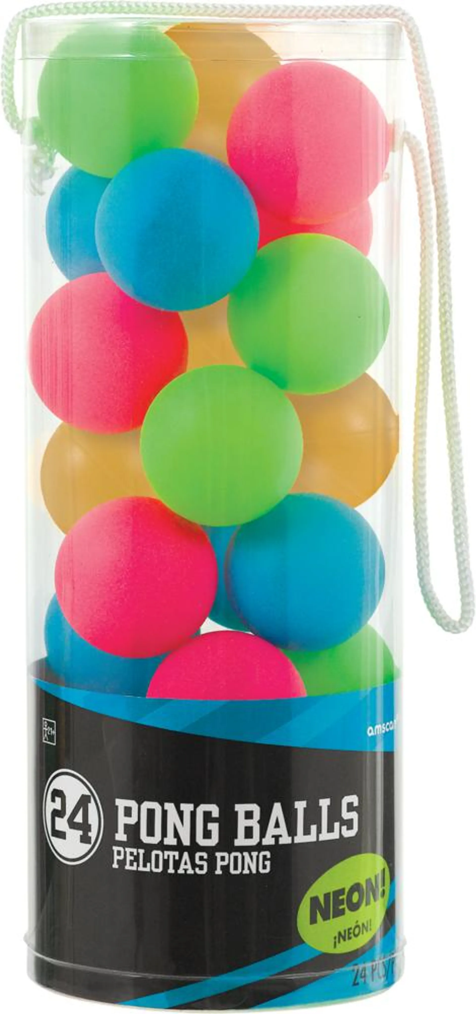 Black Light Neon Adult Beer Pong Balls, Parties, Assorted Colours, 24-pk