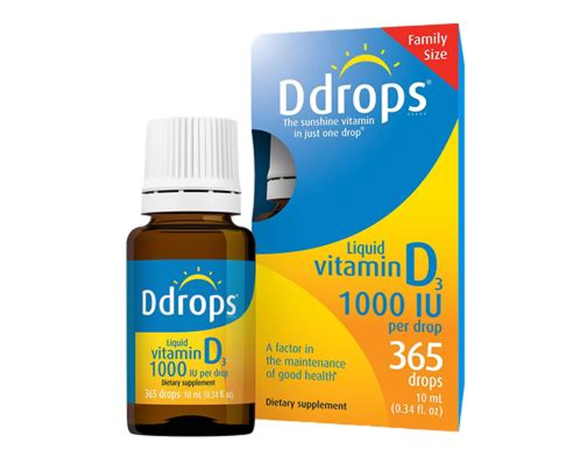 Ddrops Vitamin D3 1000 IU Liquid 365 Drops