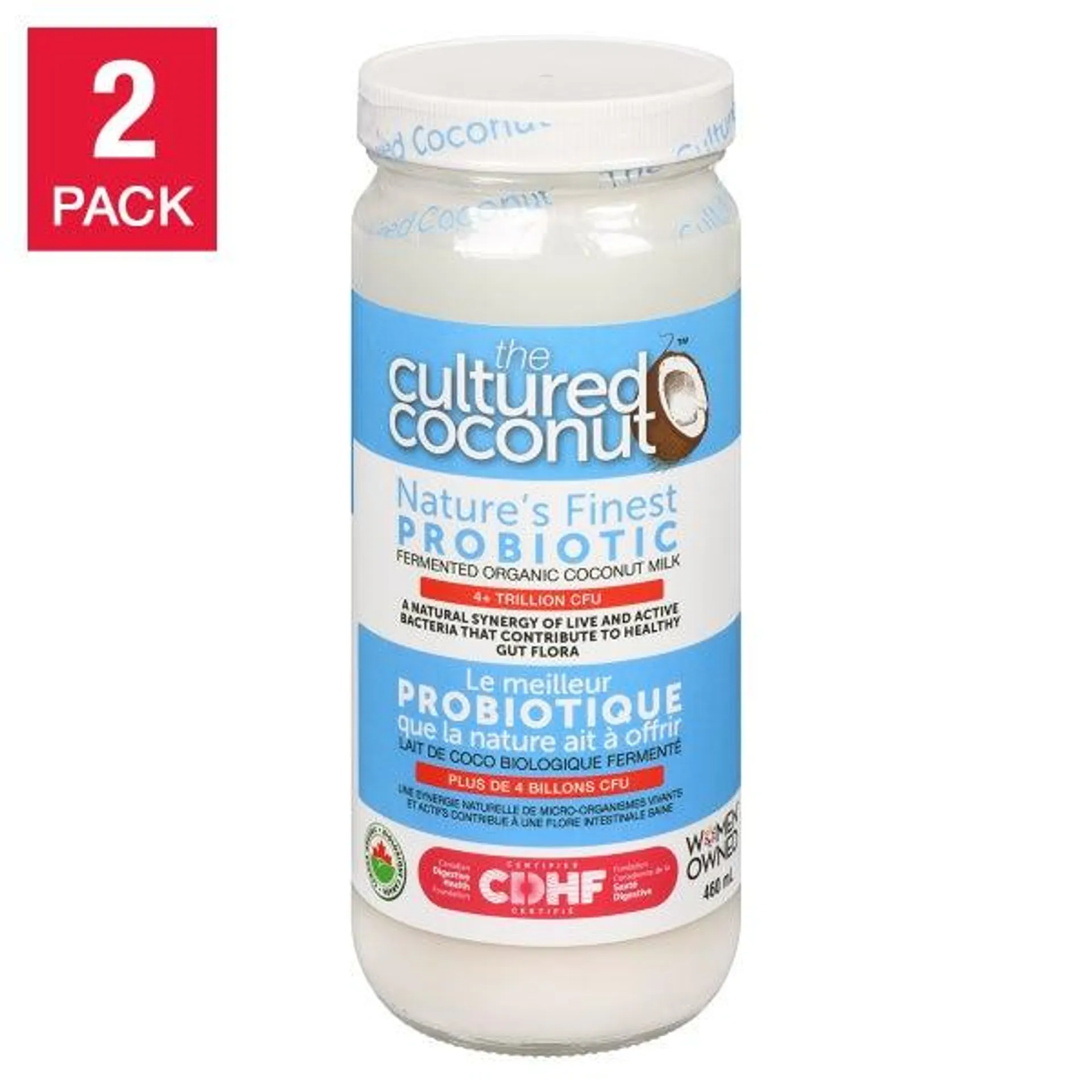 Cultured Coconut Probiotic Fermented Organic Coconut Milk Kefir 460 mL (15.5 fl oz) 2-pack