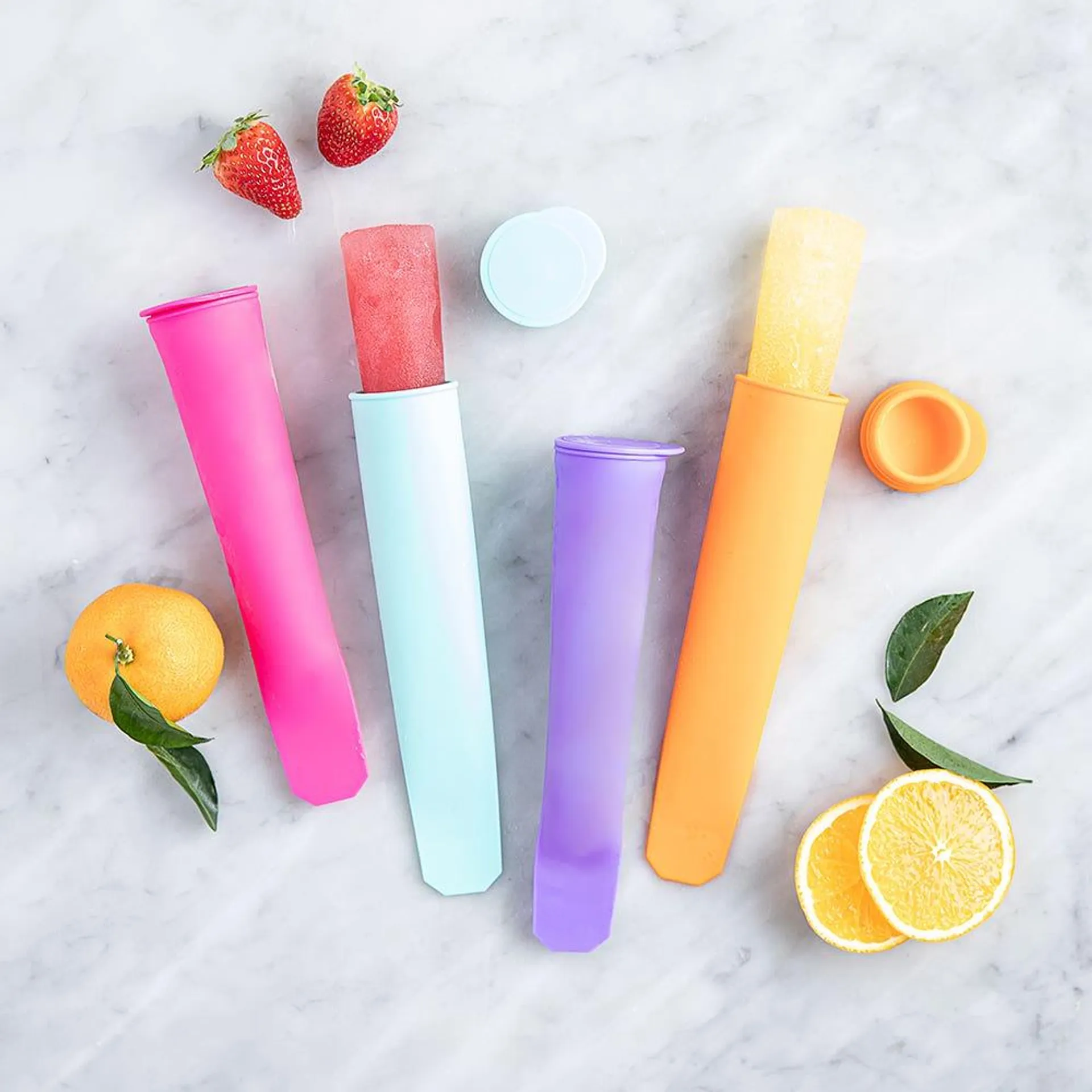 KSP Freezipop Silicone Ice Pop Maker - Set of 4 (Multi Colour)