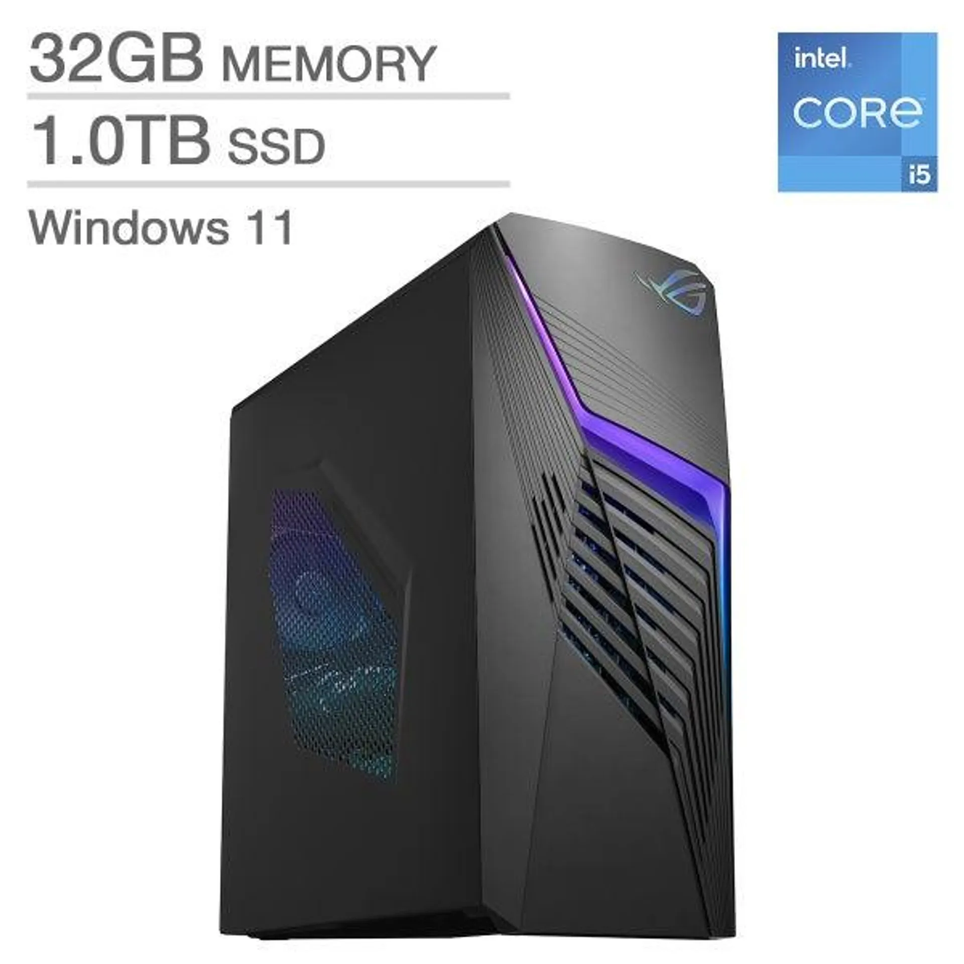 ASUS ROG Strix Gaming Desktop, Intel Core i5-14400F – 32GB RAM, 1TB SSD, 8GB NVIDIA GeForce RTX 4060