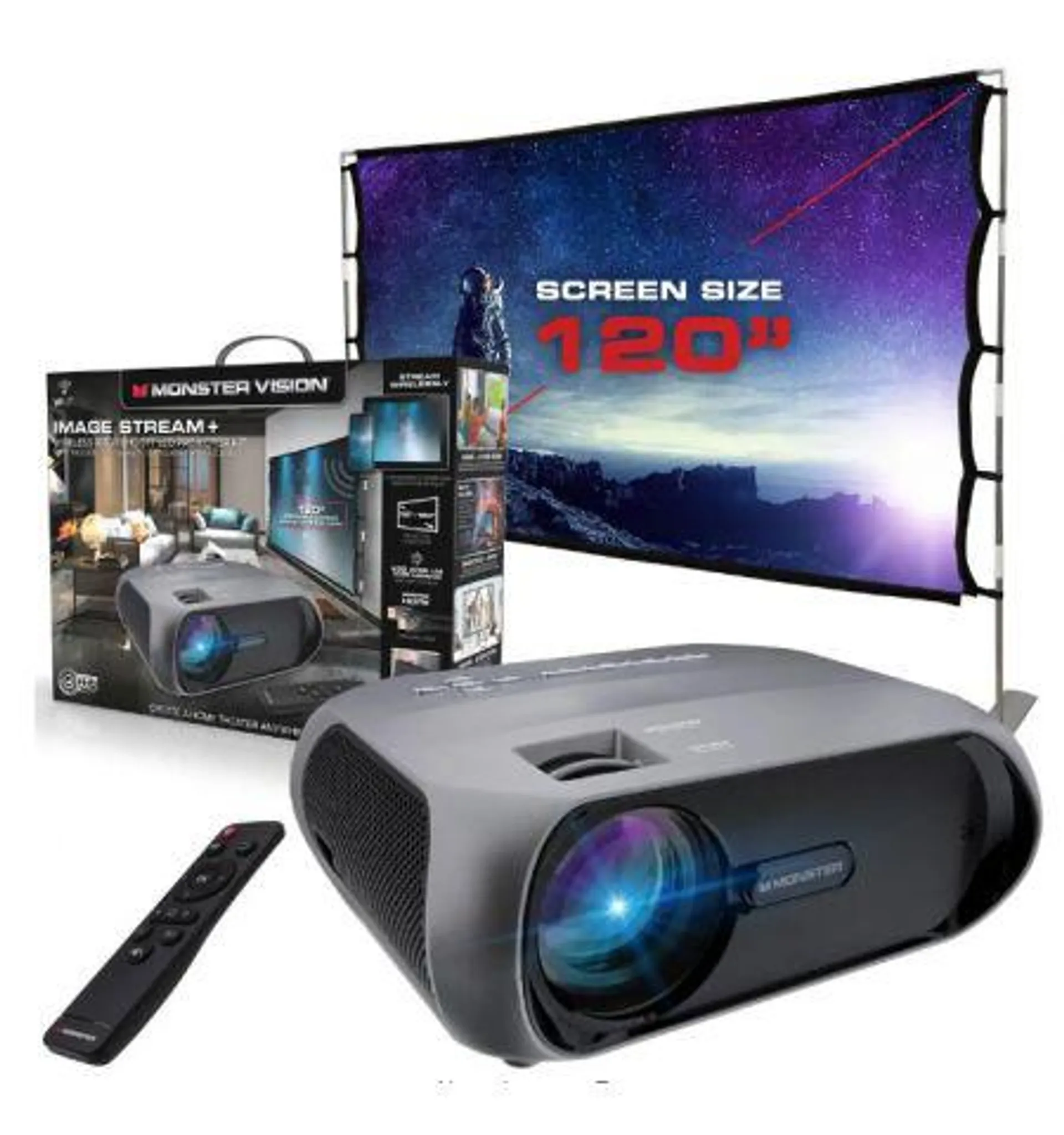 Monster 1080p HD Projector Kit w/ Screen