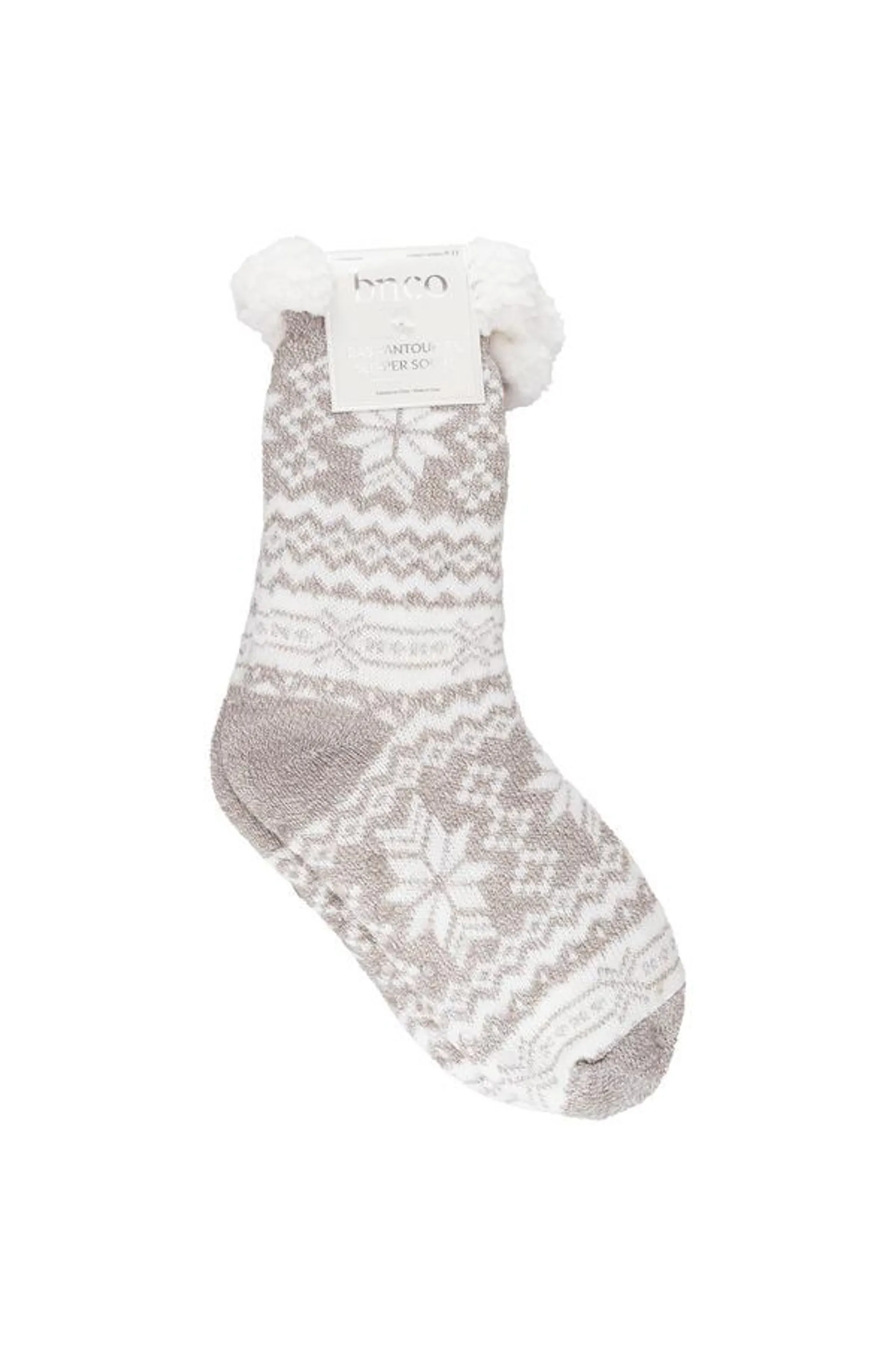 Cozy slipper socks with sherpa lining - Snowflakes