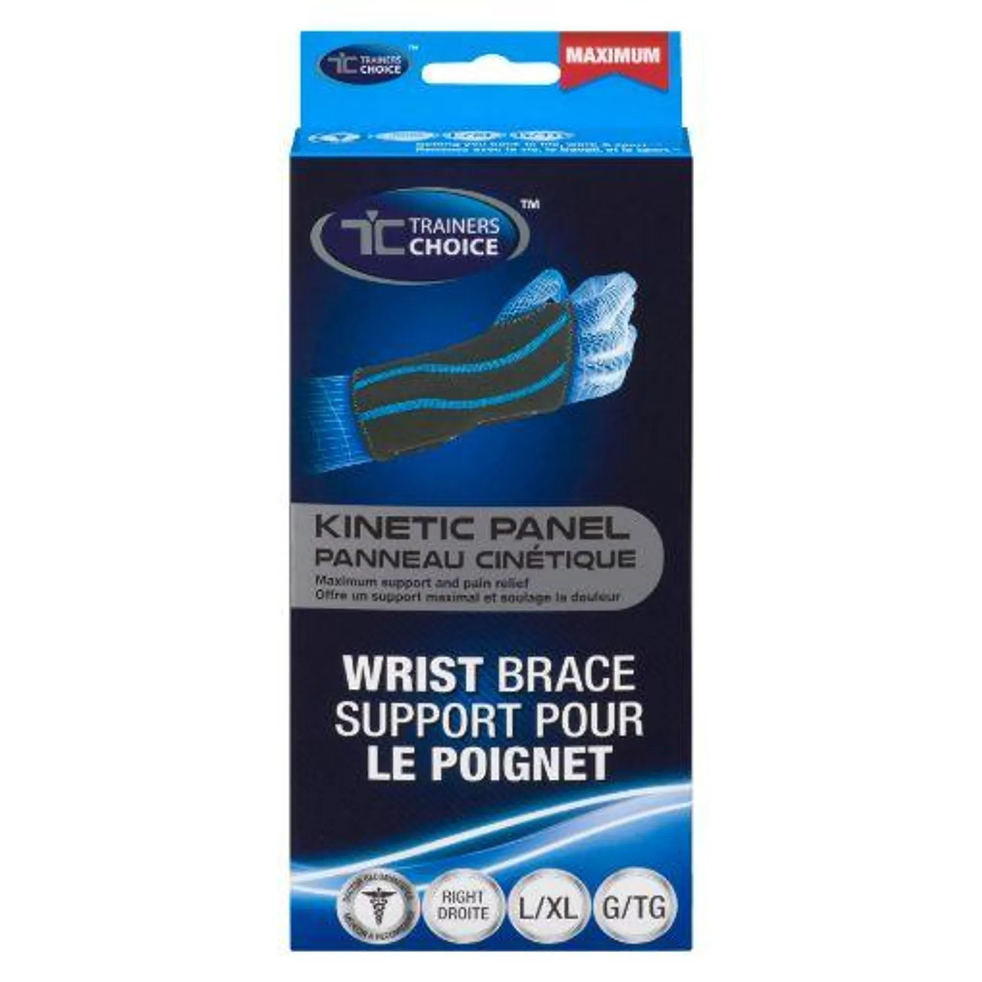 TRAINERS CHOICE WRIST BRACE - RIGHT - LARGE/X-LARGE