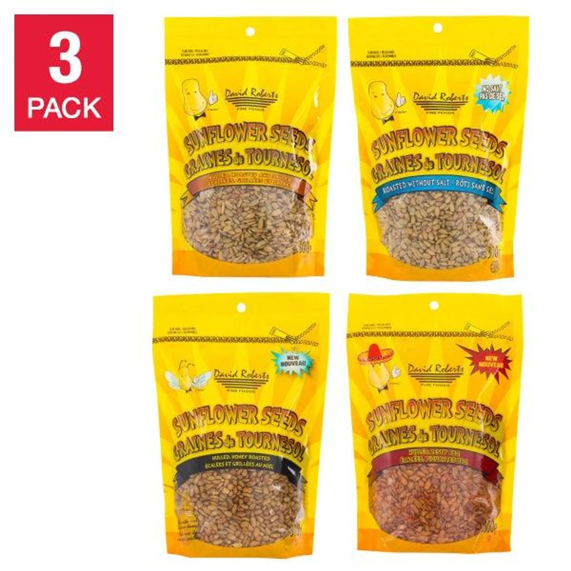 David Roberts Sunflower Kernels Variety Pack 12 × 300 g