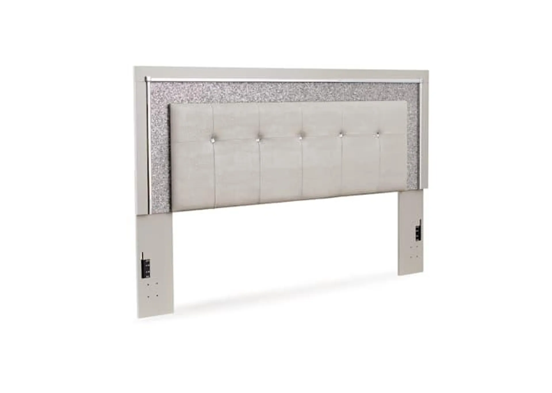 Zyniden King Upholstered Headboard - Silver