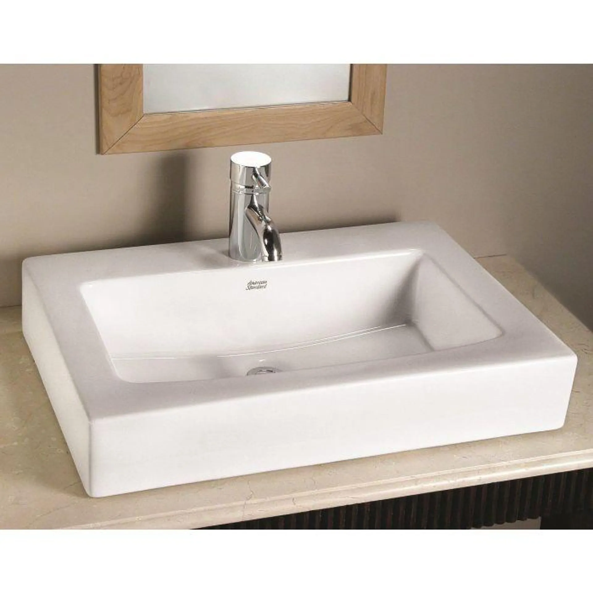 American Standard Boxe White Above Counter Single Hole Bathroom Sink 23-1/4"x17-1/2"x4-3/8"