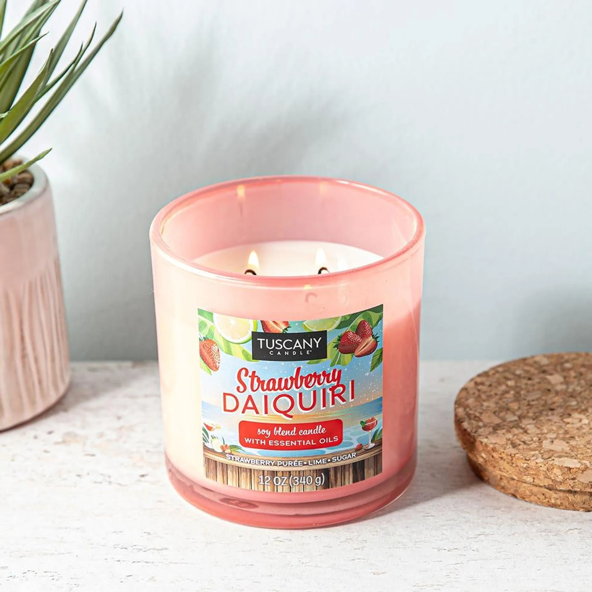 Empire Beach Bar 'Strawberry Daiquiri' Glass Jar Candle 12oz.