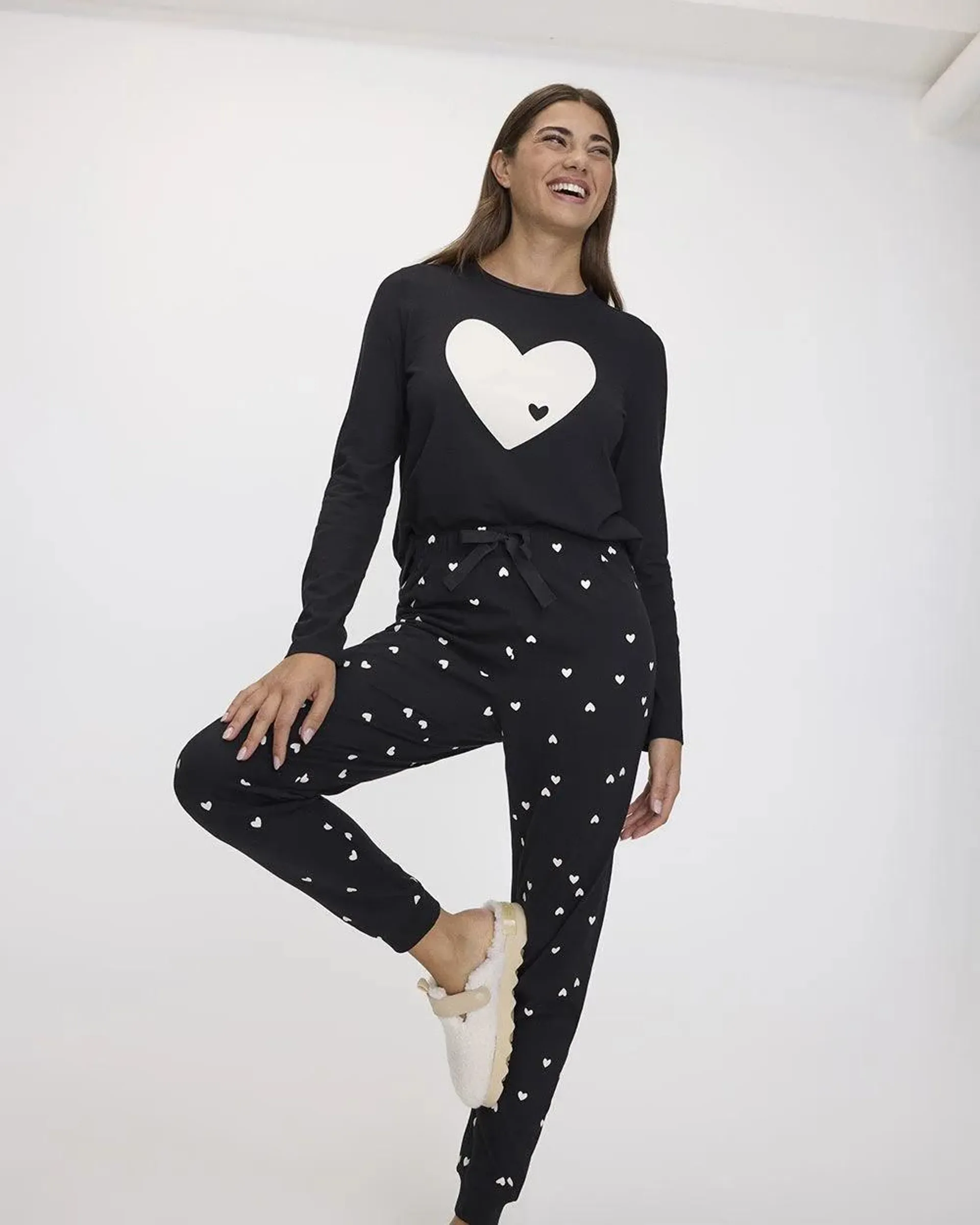 Long-Sleeve Top and Jogger Cotton Pyjama Set