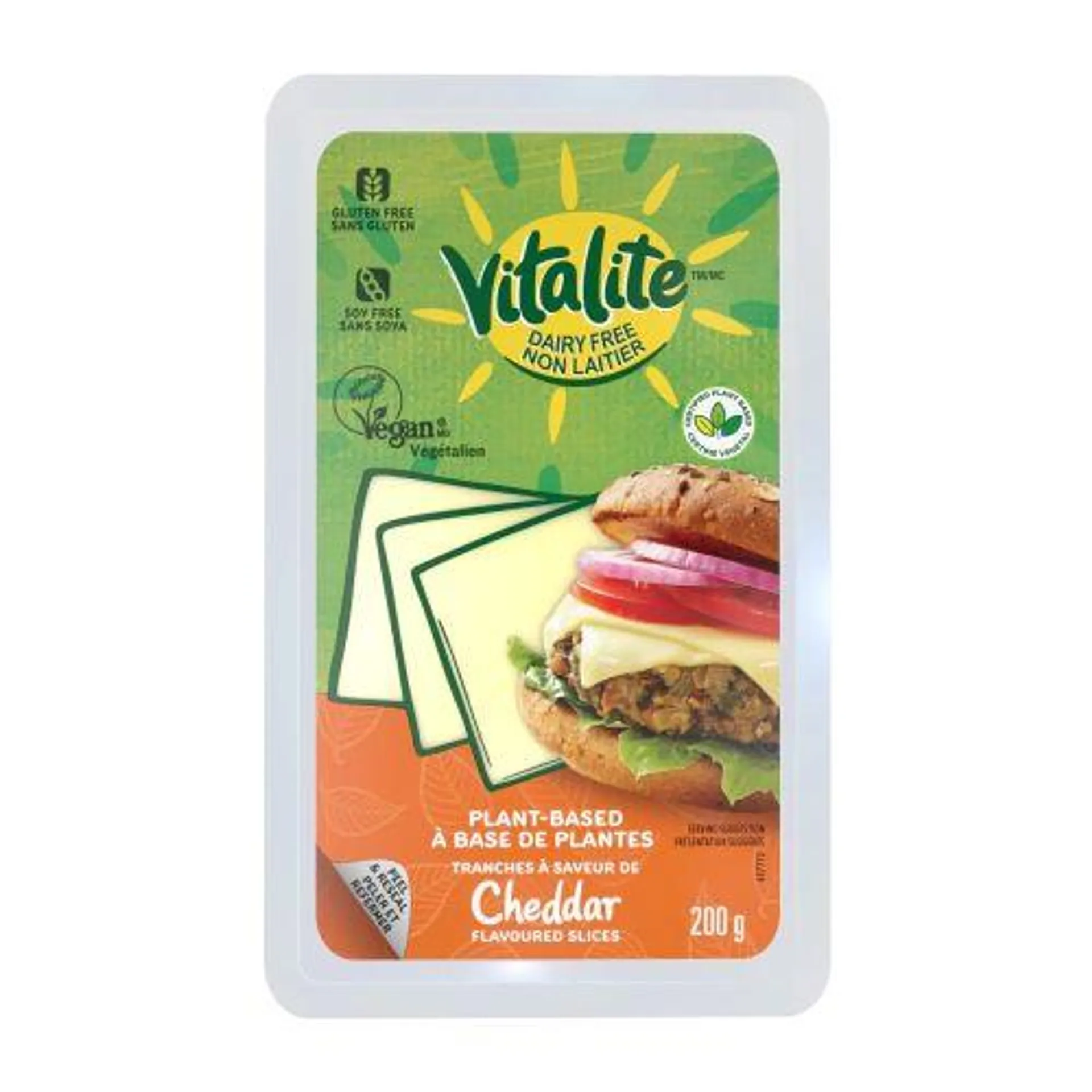 Vitalite Cheddar Slices 200g