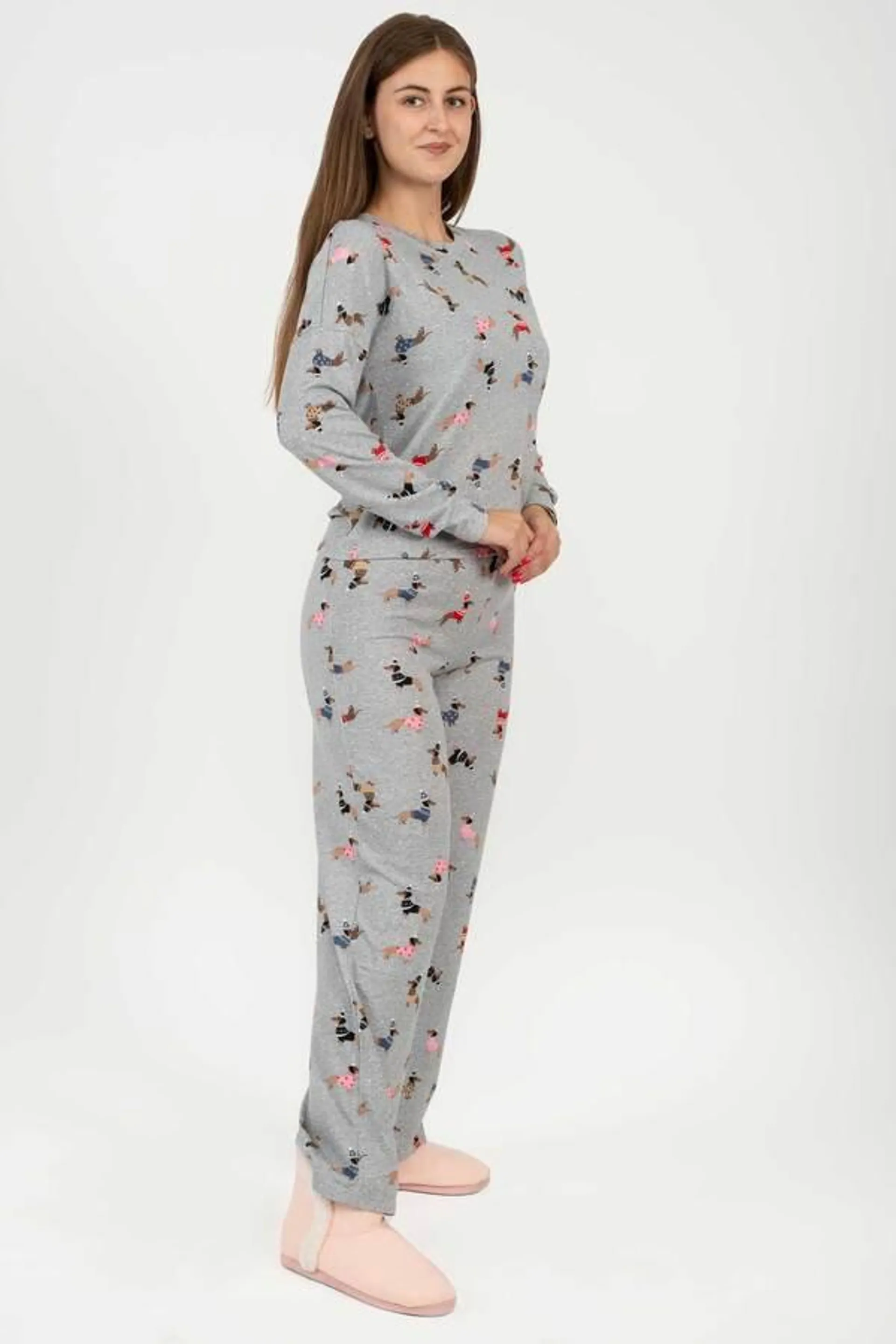 Hacci knit PJ set - Happy dog