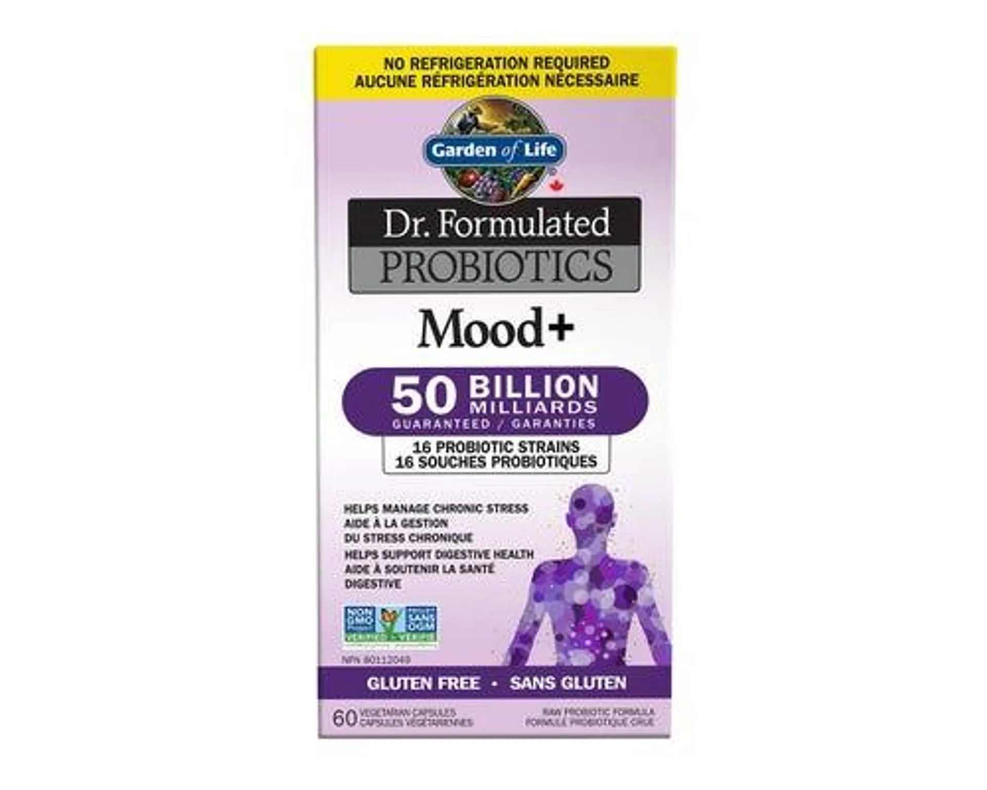 Garden of Life Dr. Formulated Probiotics Mood+ 50 Billion CFU Shelf Stable 60 Veggie Caps