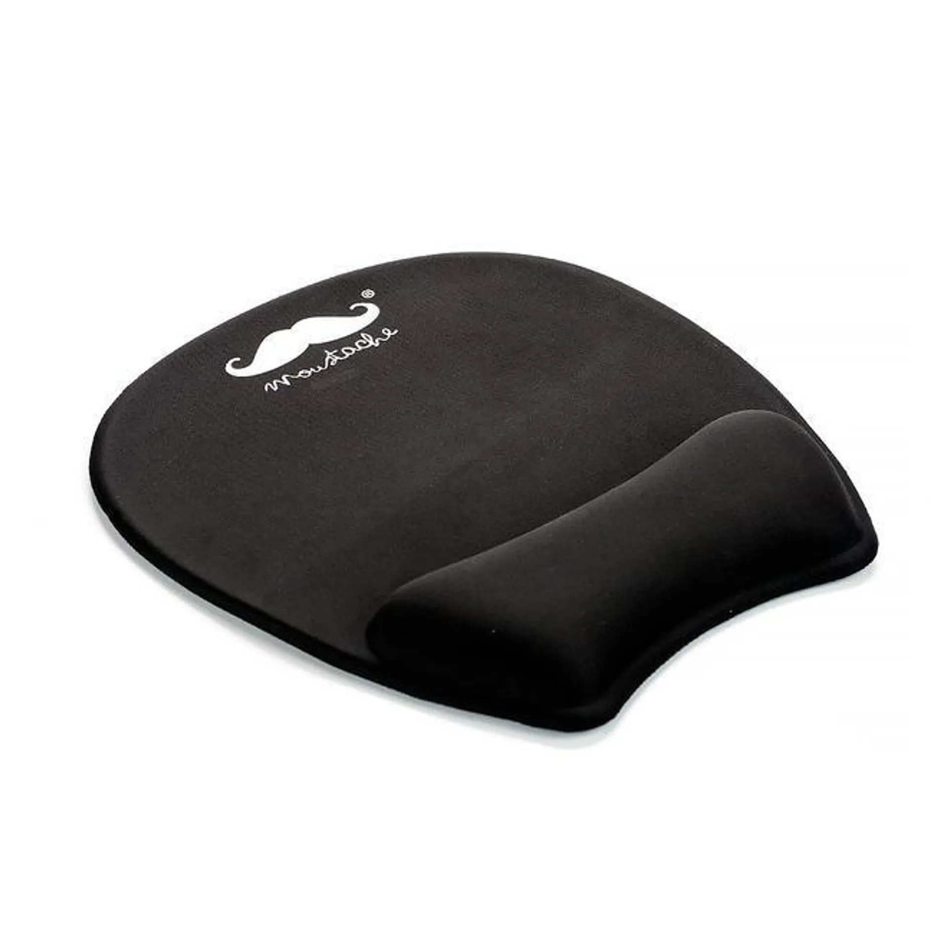 Mouse Pad with Gel Wrist Support, Black - Moustache®