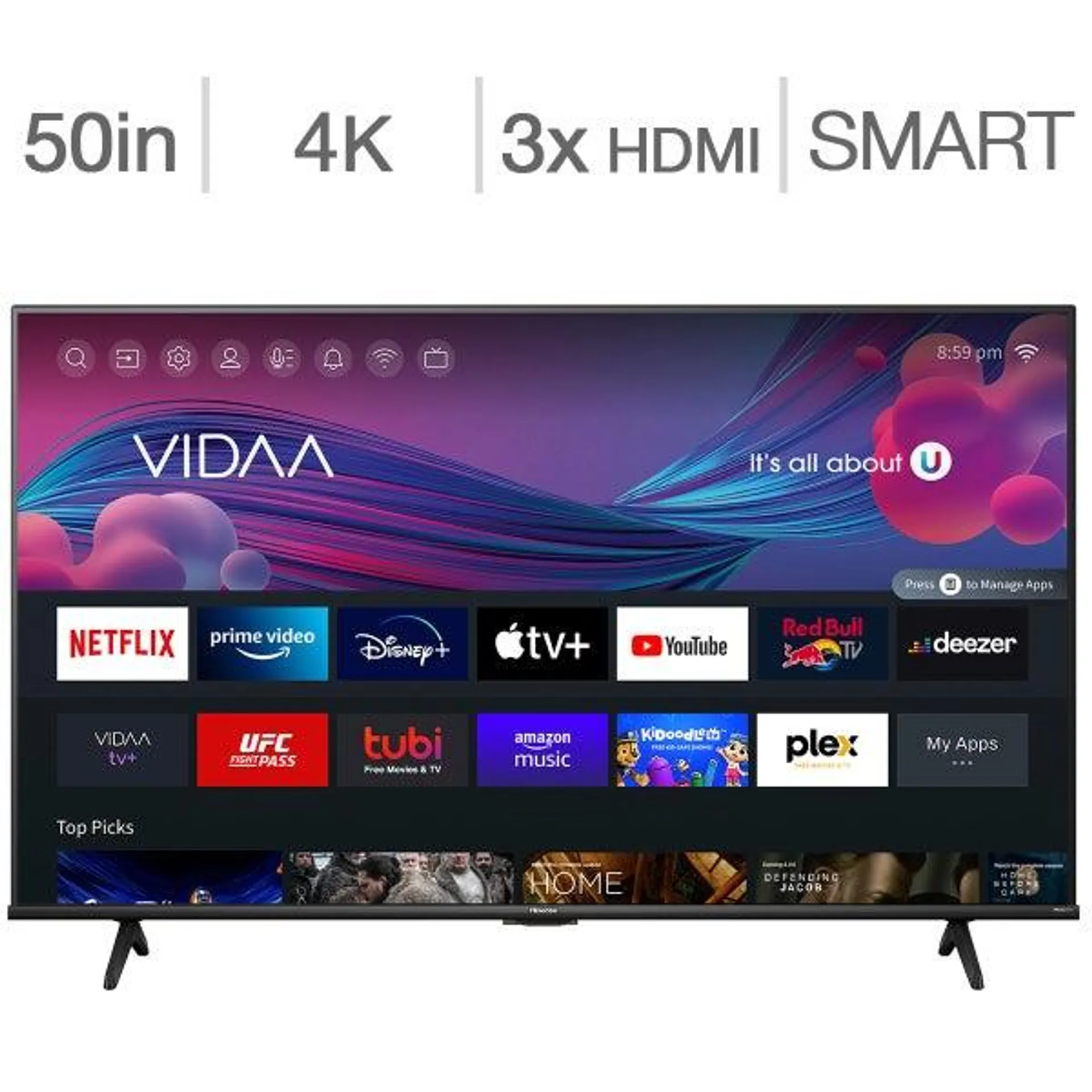 Hisense 50" Class - A6KV Series - 4K UHD LED LCD TV