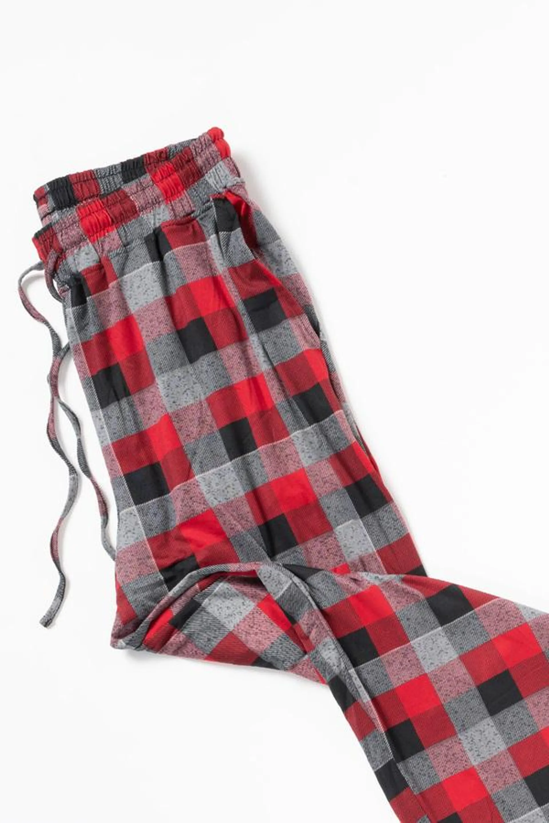 Stretch knit jogger pyjama pants - Buffalo red plaid - Plus Size